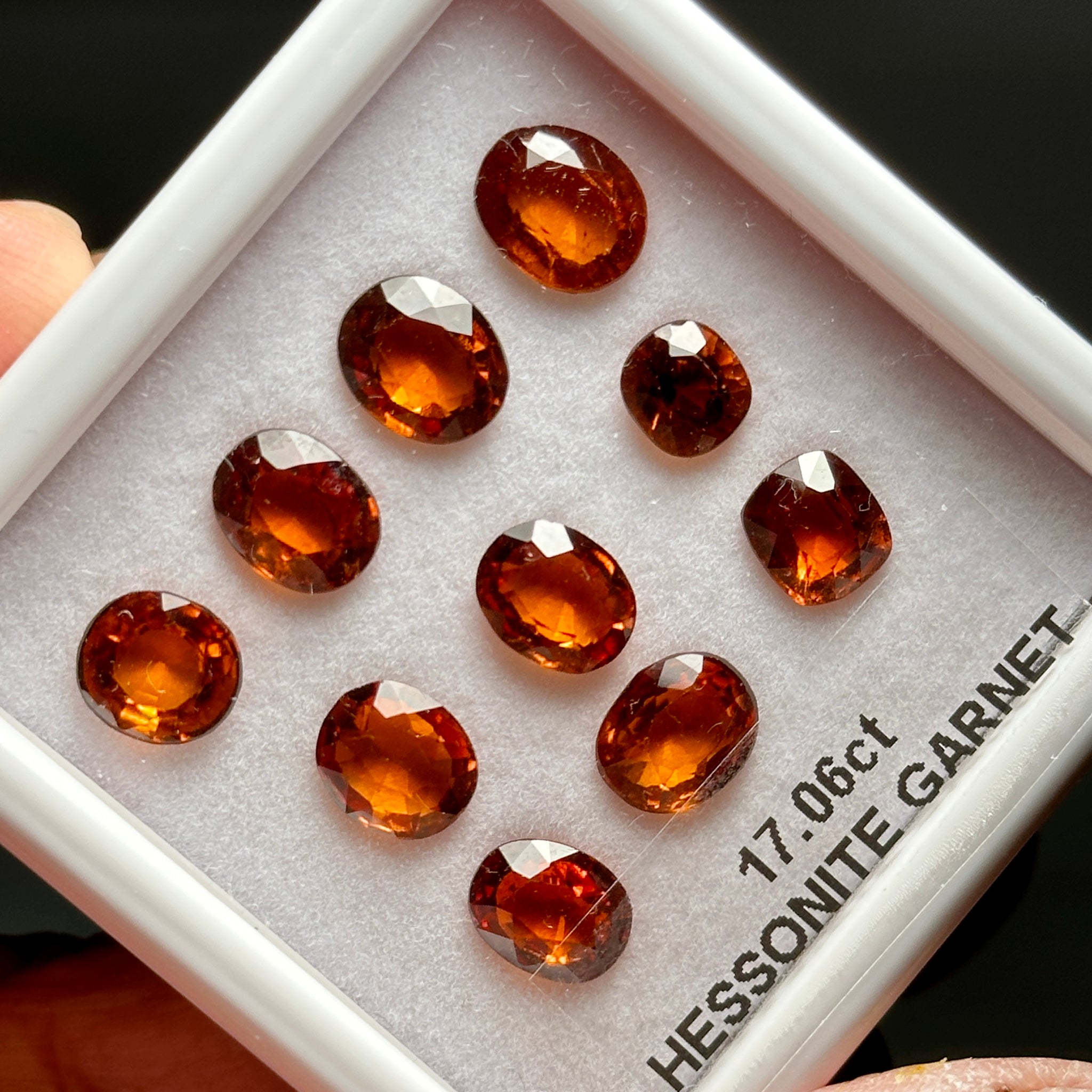 Hessonite Garnet Lot, 17.06ct, Untreated Unheated, native cut