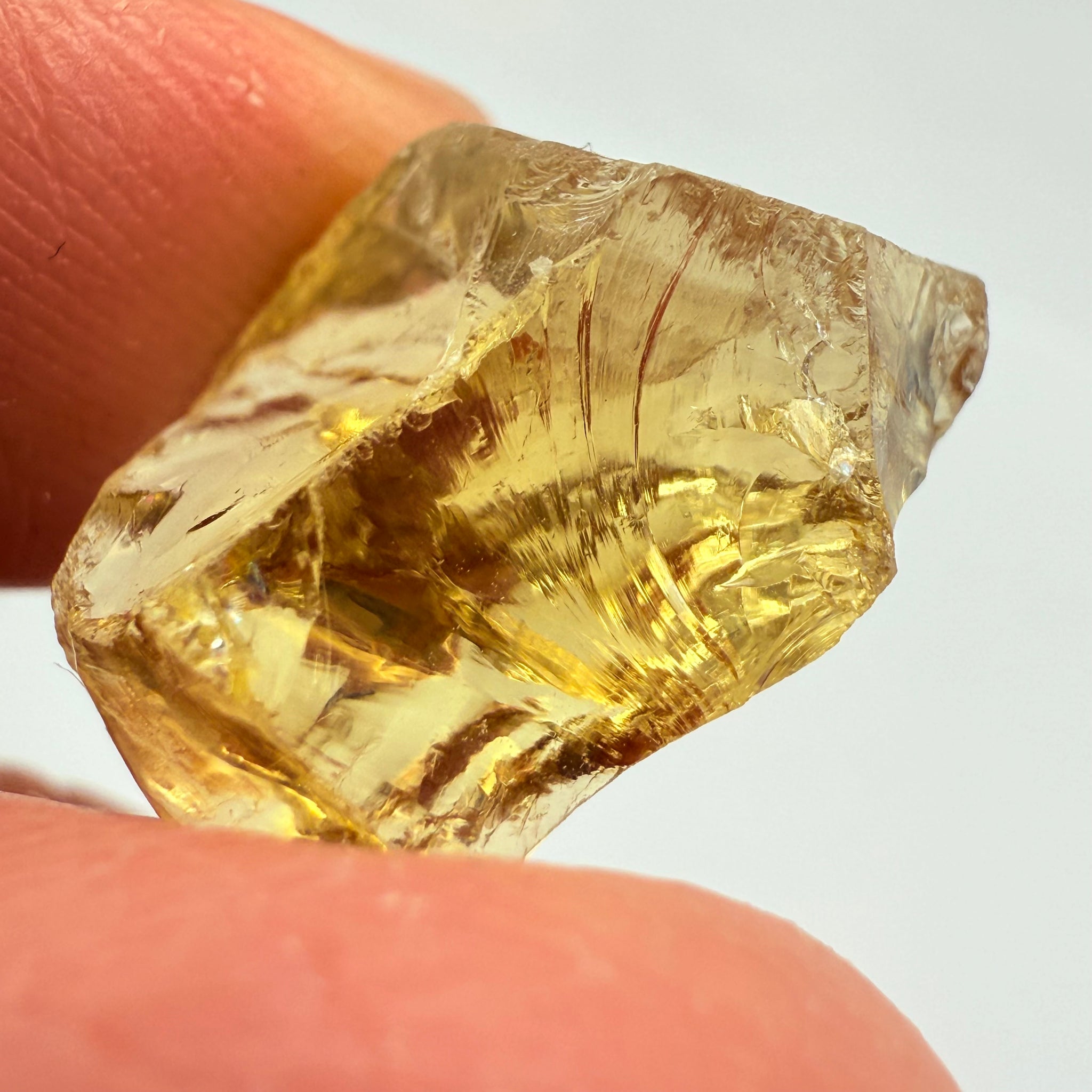 Citrine, 16.32ct, Zambia, Untreated Unheated, See shape, slight crack on skin going in 2mm, rest is VVS-IF