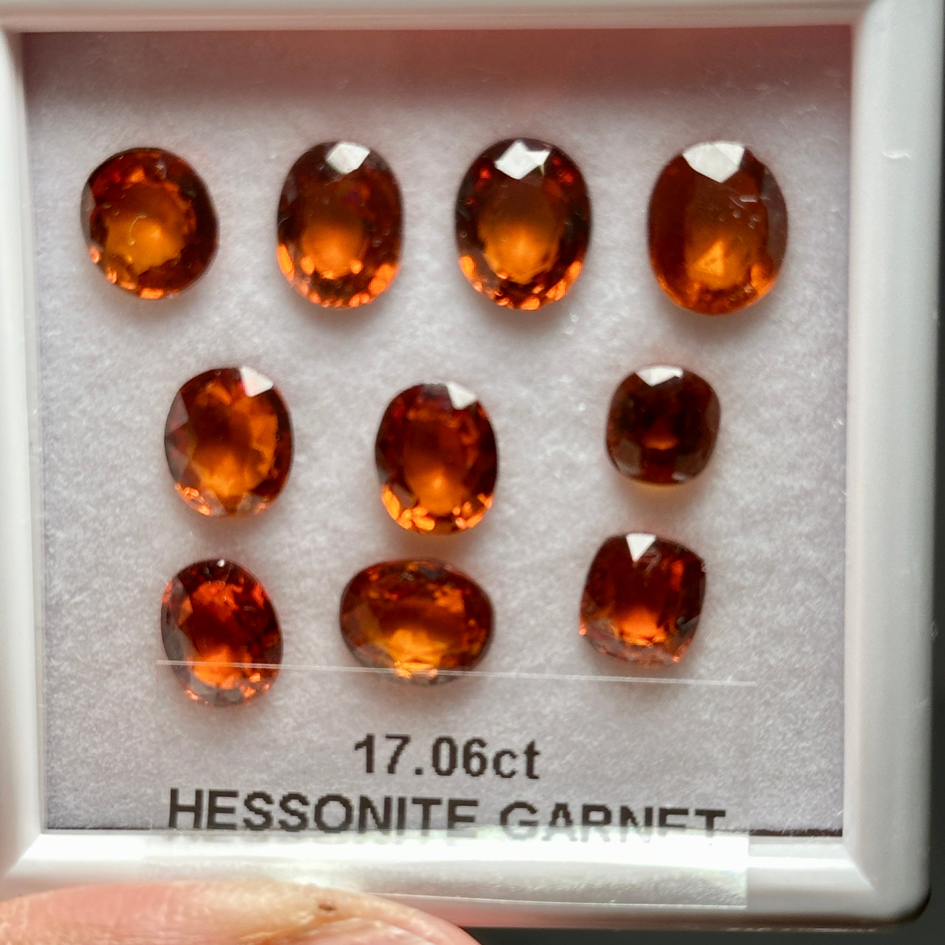 17.06ct Hessonite Garnet Lot, Untreated Unheated, native cut