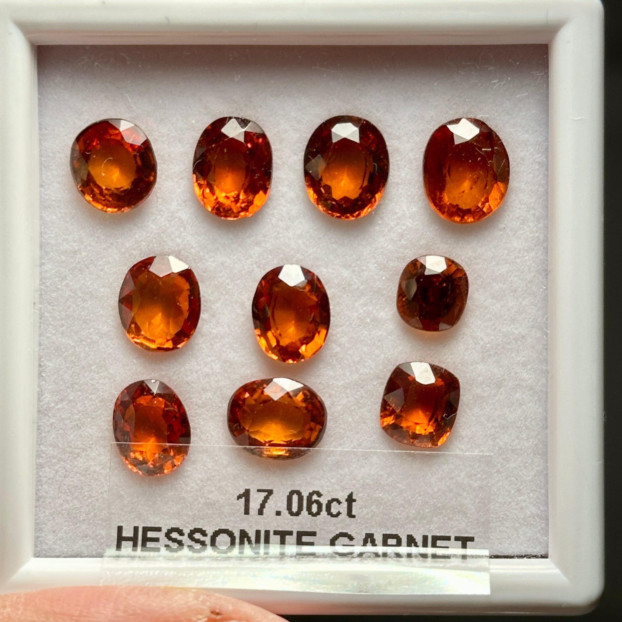 Hessonite Garnet Lot, 17.06ct, Untreated Unheated, native cut