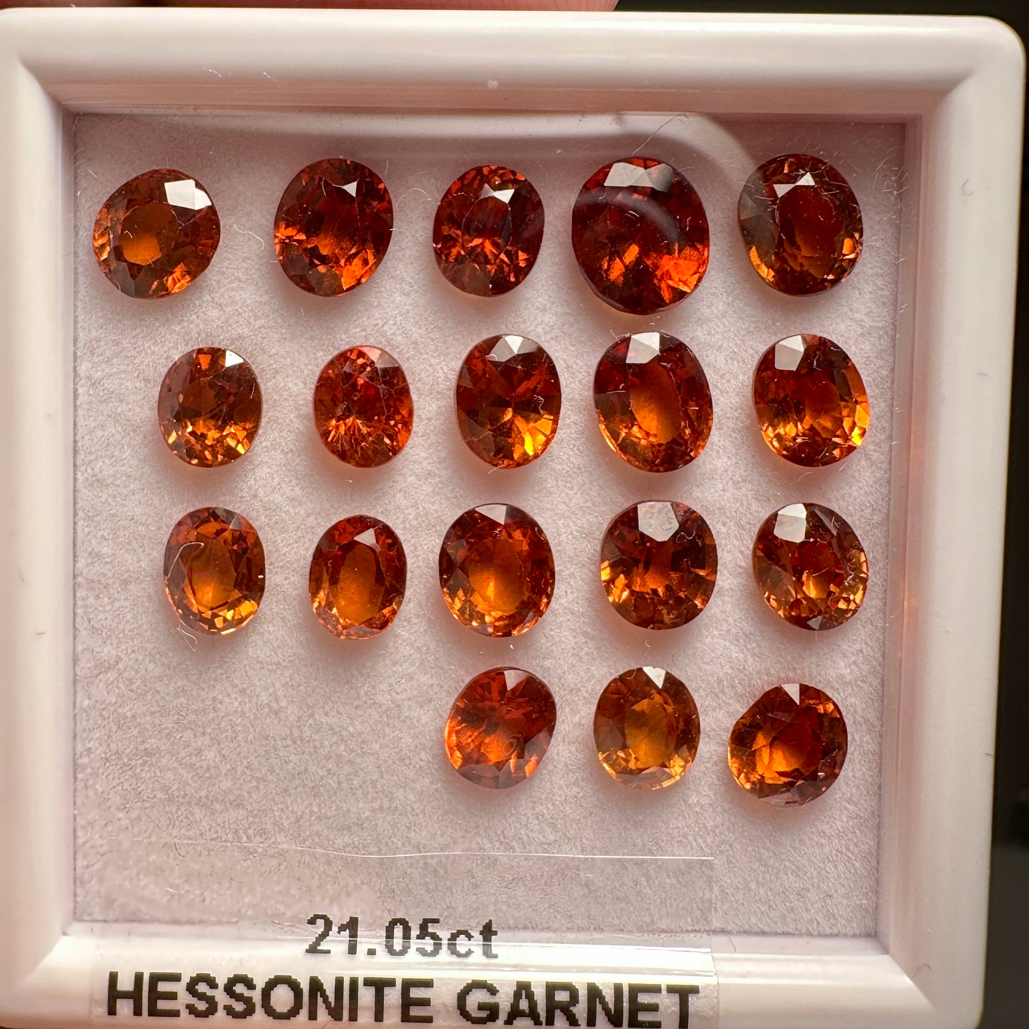 Hessonite Garnet Lot, 21.05ct, Untreated Unheated, native cut