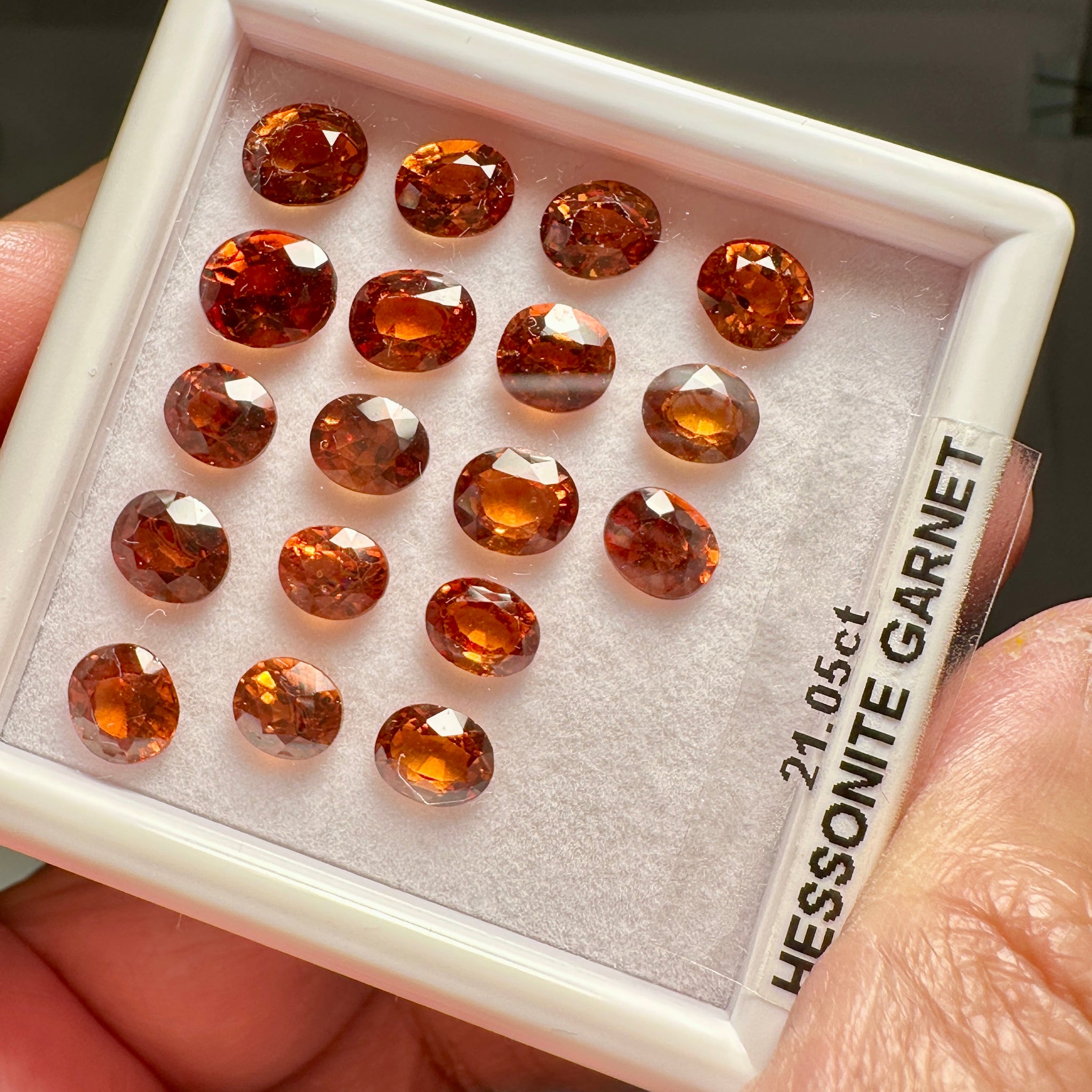 Hessonite Garnet Lot, 21.05ct, Untreated Unheated, native cut