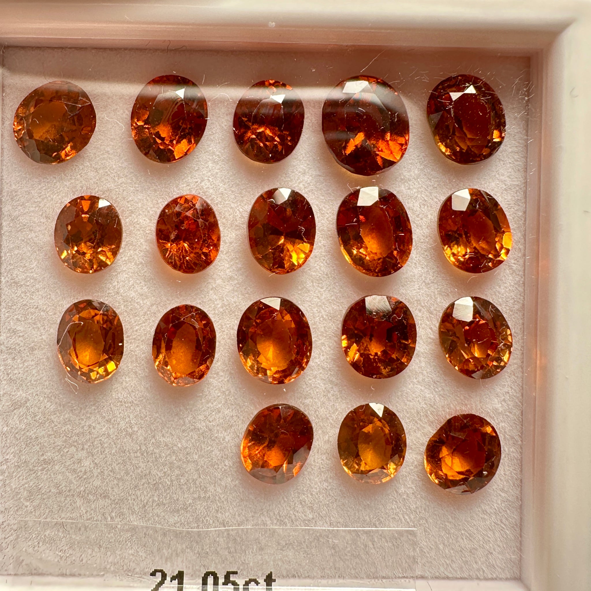 Hessonite Garnet Lot, 21.05ct, Untreated Unheated, native cut