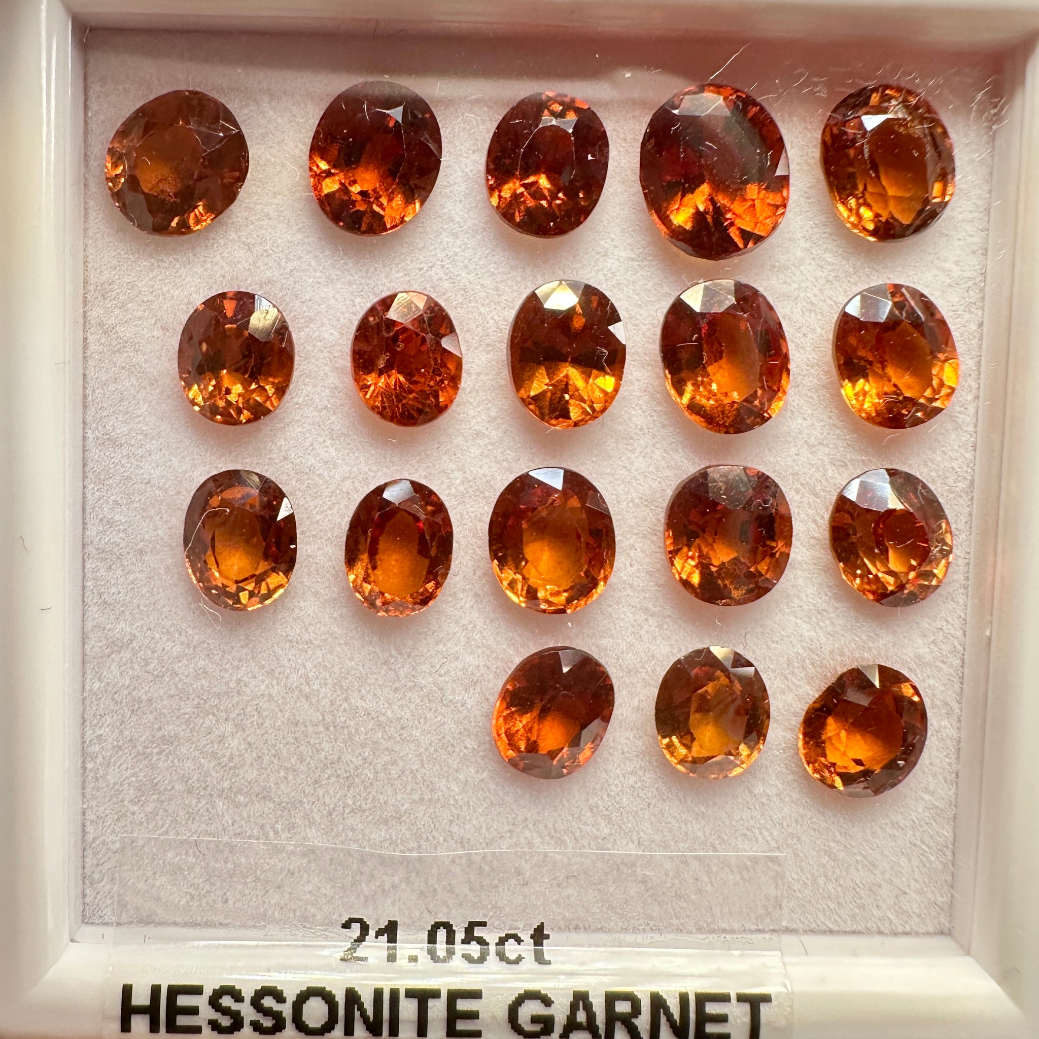 Hessonite Garnet Lot, 21.05ct, Untreated Unheated, native cut