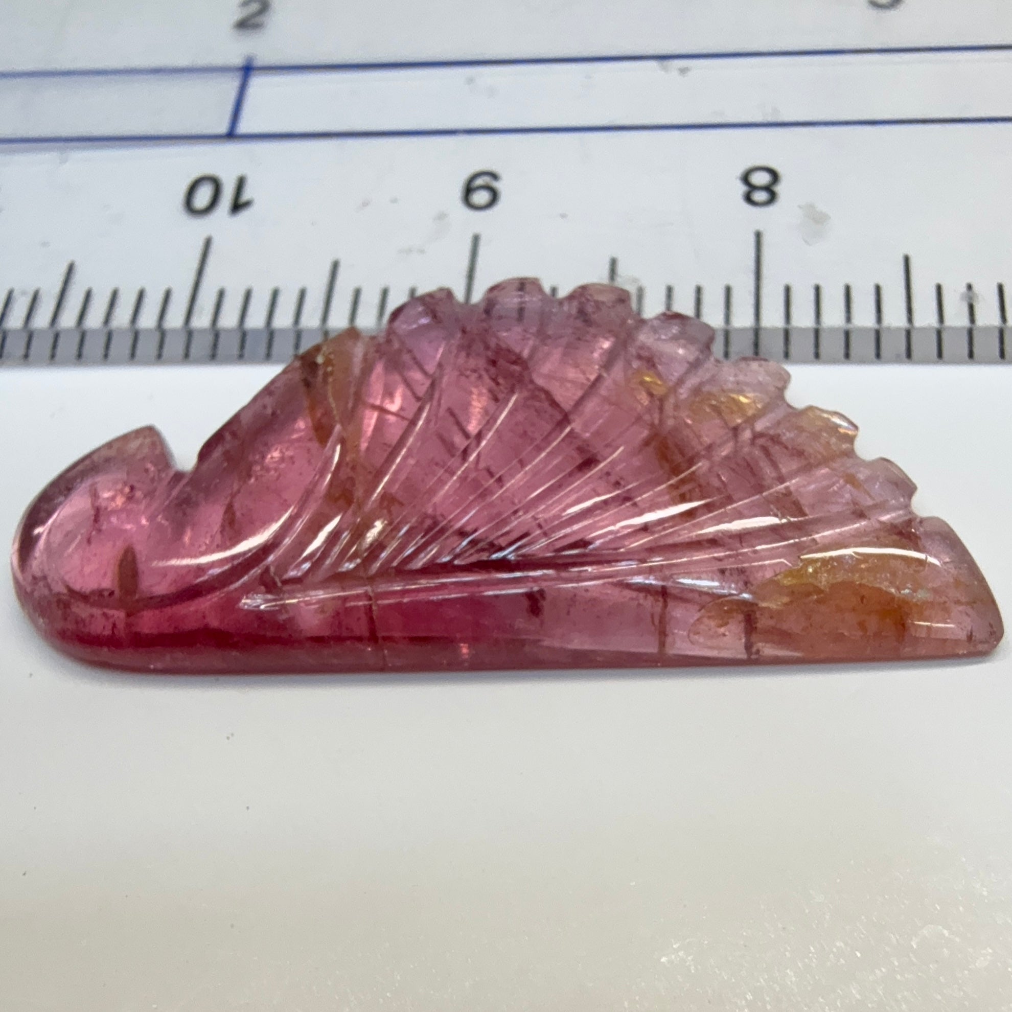 Rubellite Tourmaline Wing Carving, 10.52ct, Congo, Untreated Unheated