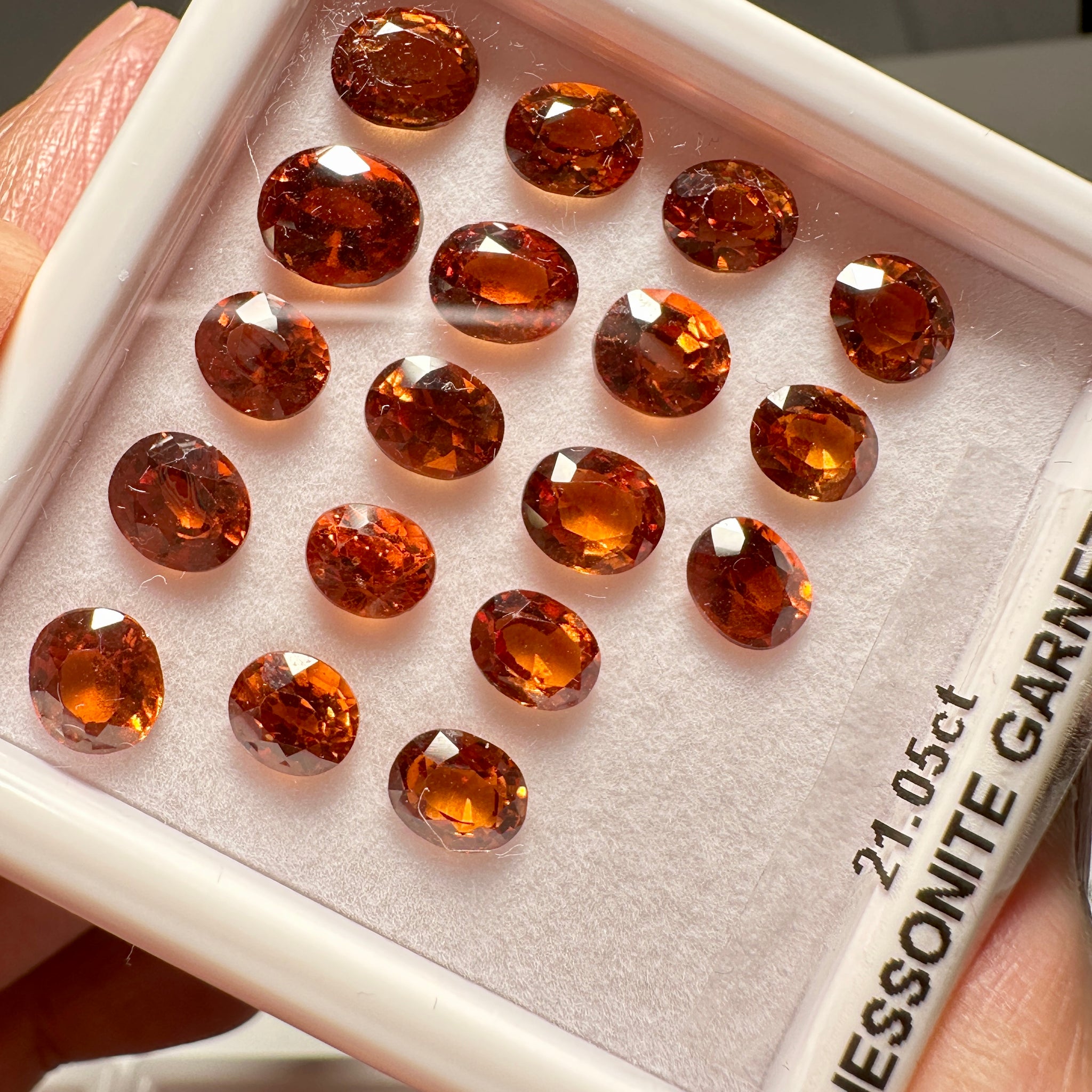 Hessonite Garnet Lot, 21.05ct, Untreated Unheated, native cut