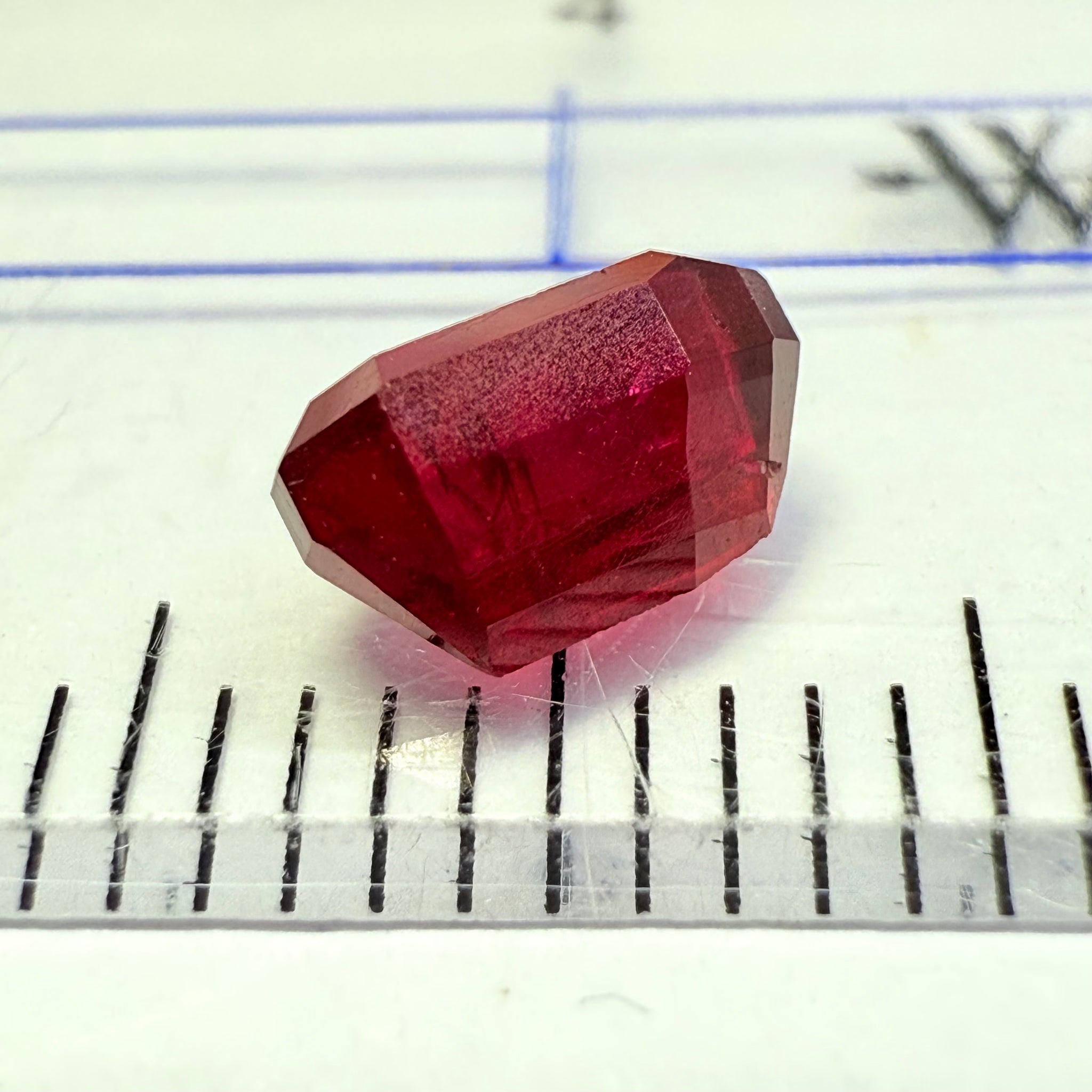 Ruby 0.88ct, Tanzania, Untreated Unheated. Native cut, large pavilion, great for a high setting