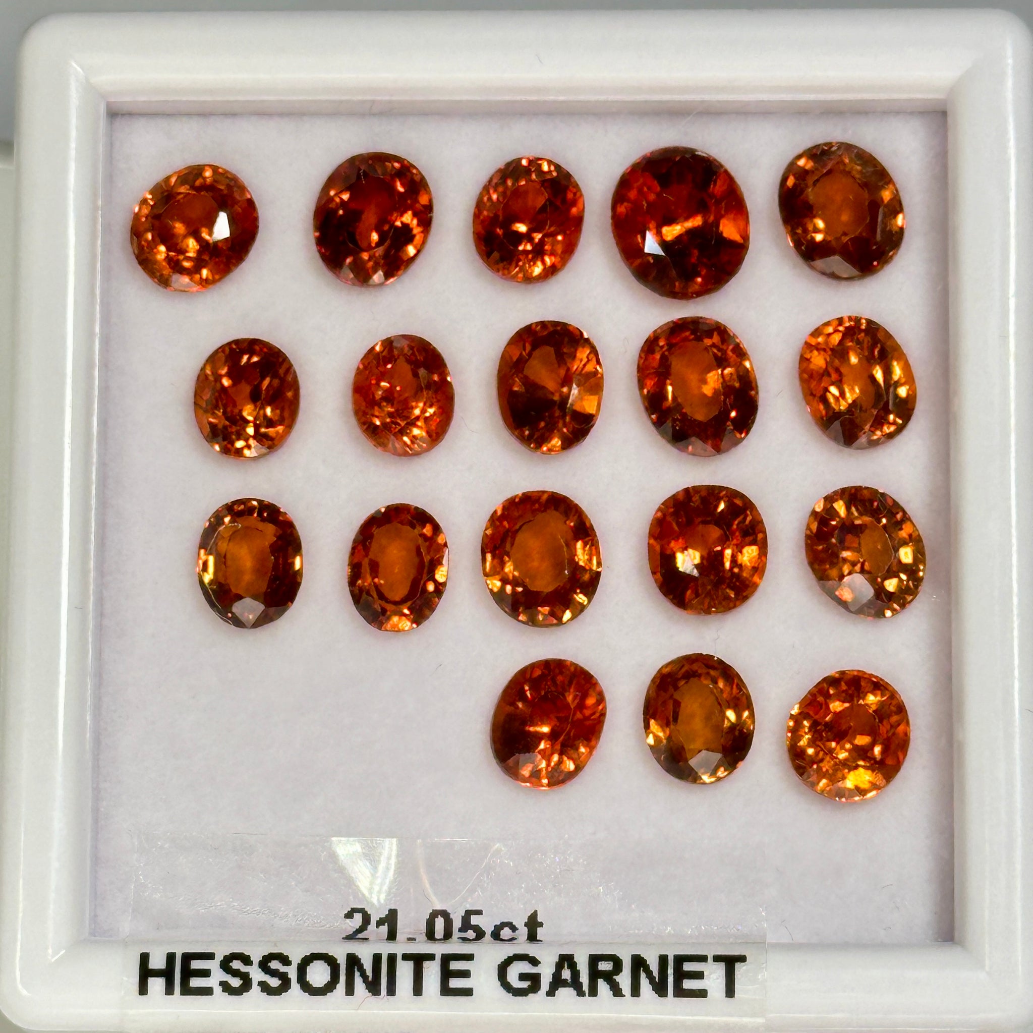 Hessonite Garnet Lot, 21.05ct, Untreated Unheated, native cut