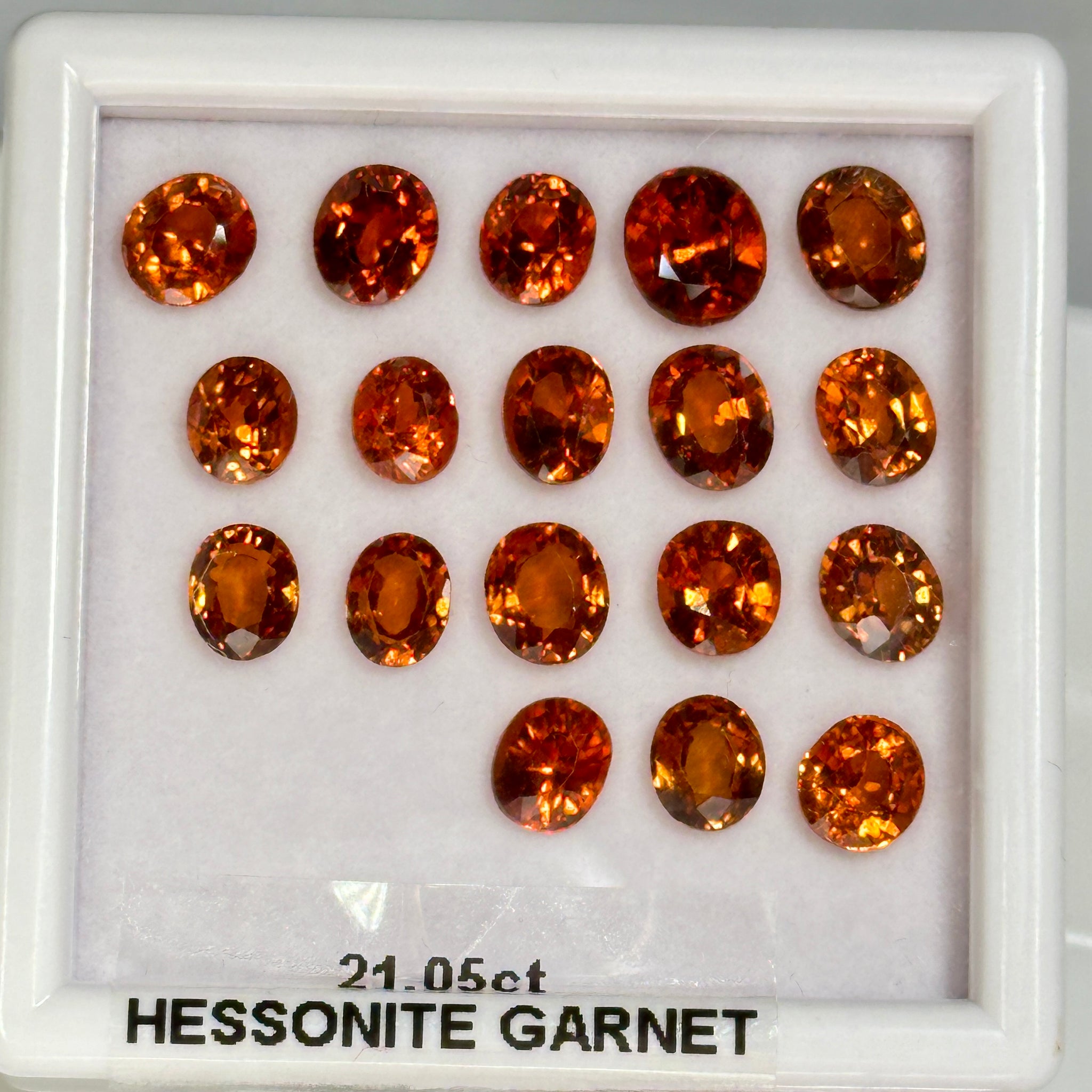 Hessonite Garnet Lot, 21.05ct, Untreated Unheated, native cut