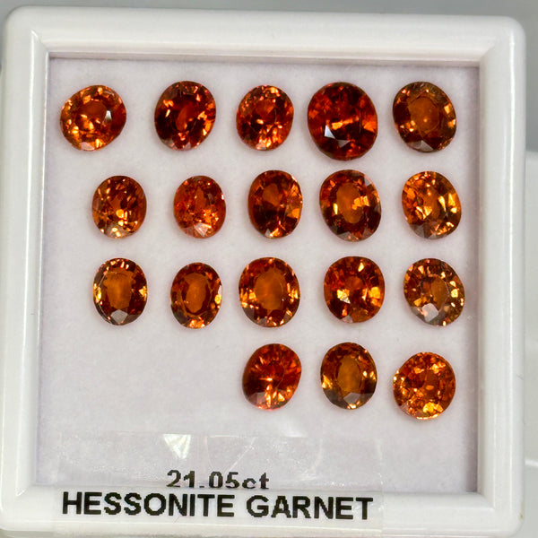 Hessonite Garnet Lot, 21.05ct, Untreated Unheated, native cut