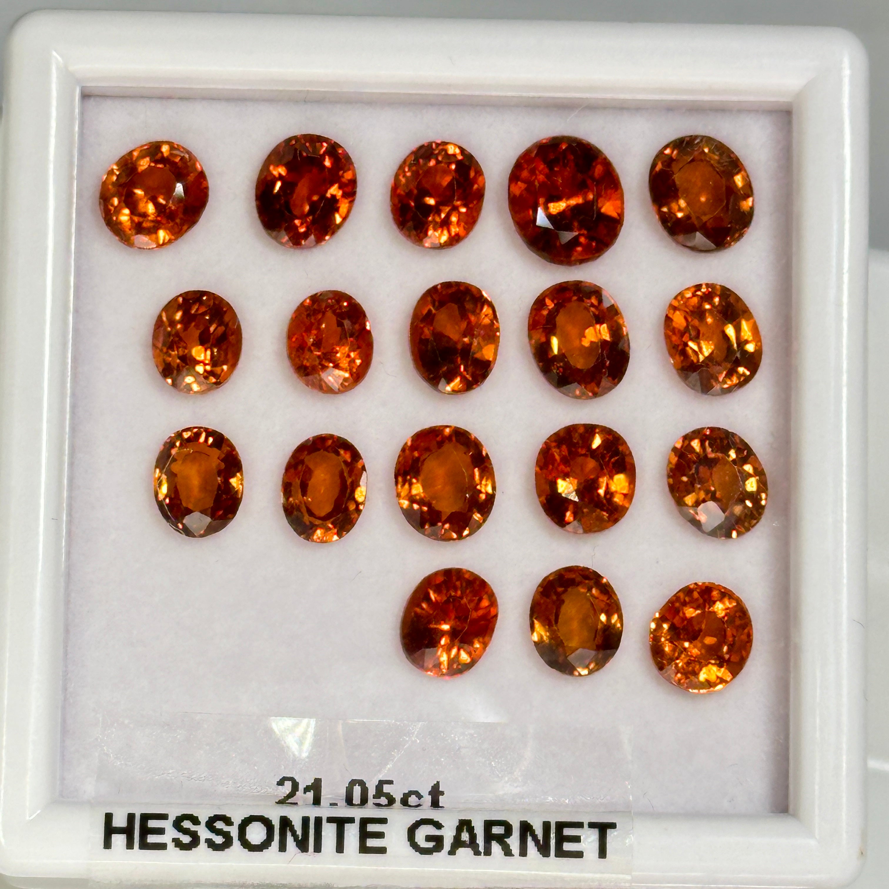 21.05ct Hessonite Garnet Lot, Untreated Unheated, native cut