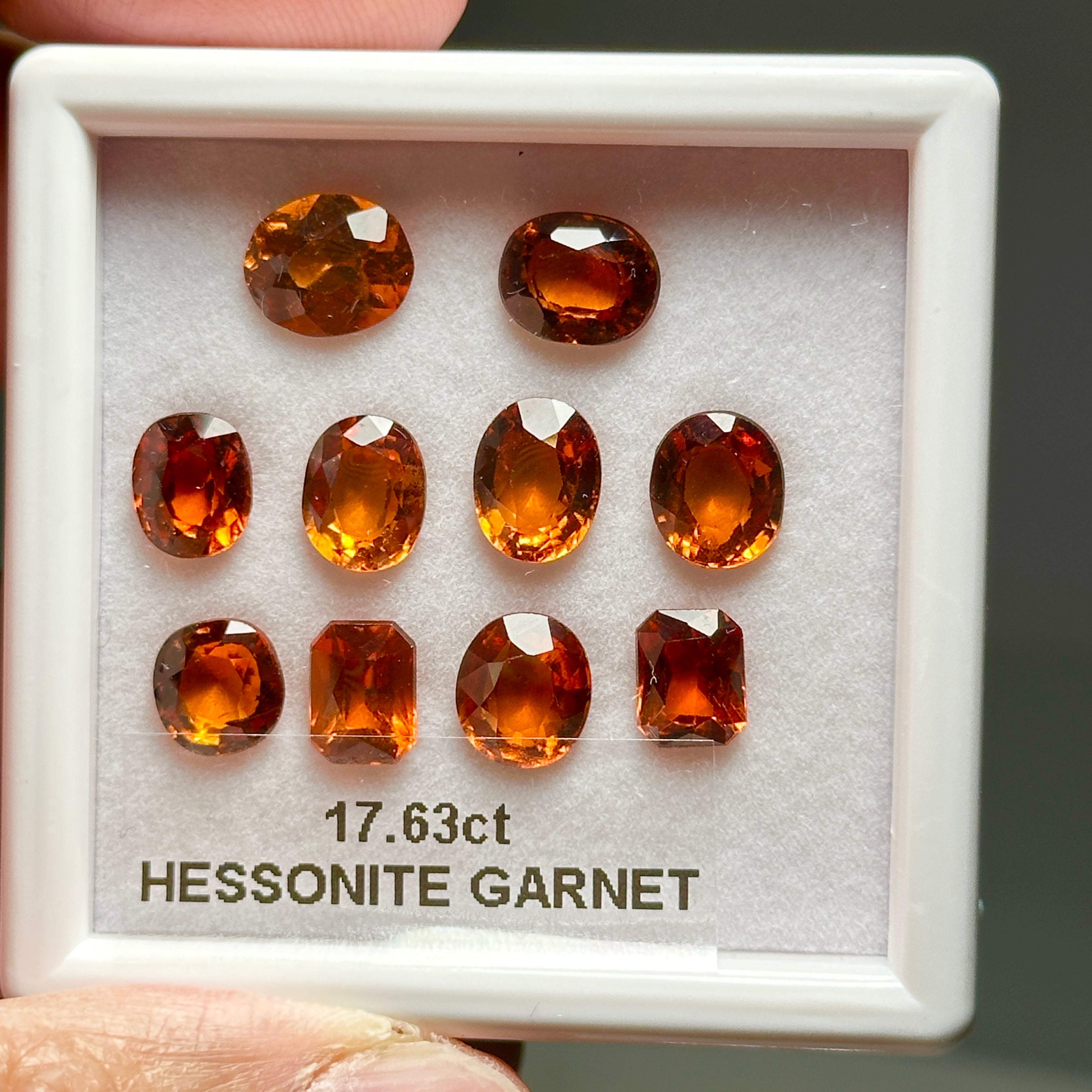 17.63ct Hessonite Garnet Lot, Untreated Unheated, native cut