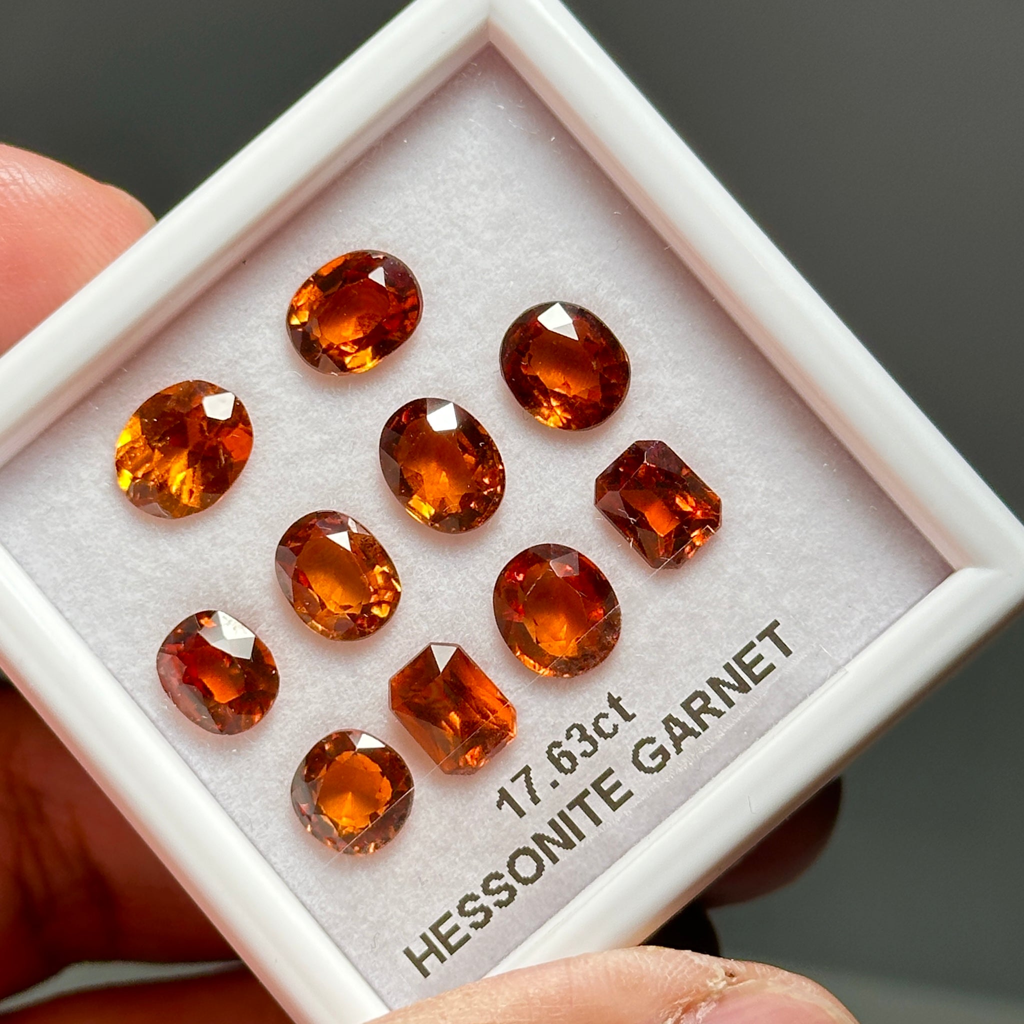 Hessonite Garnet Lot, 17.63ct, Untreated Unheated, native cut