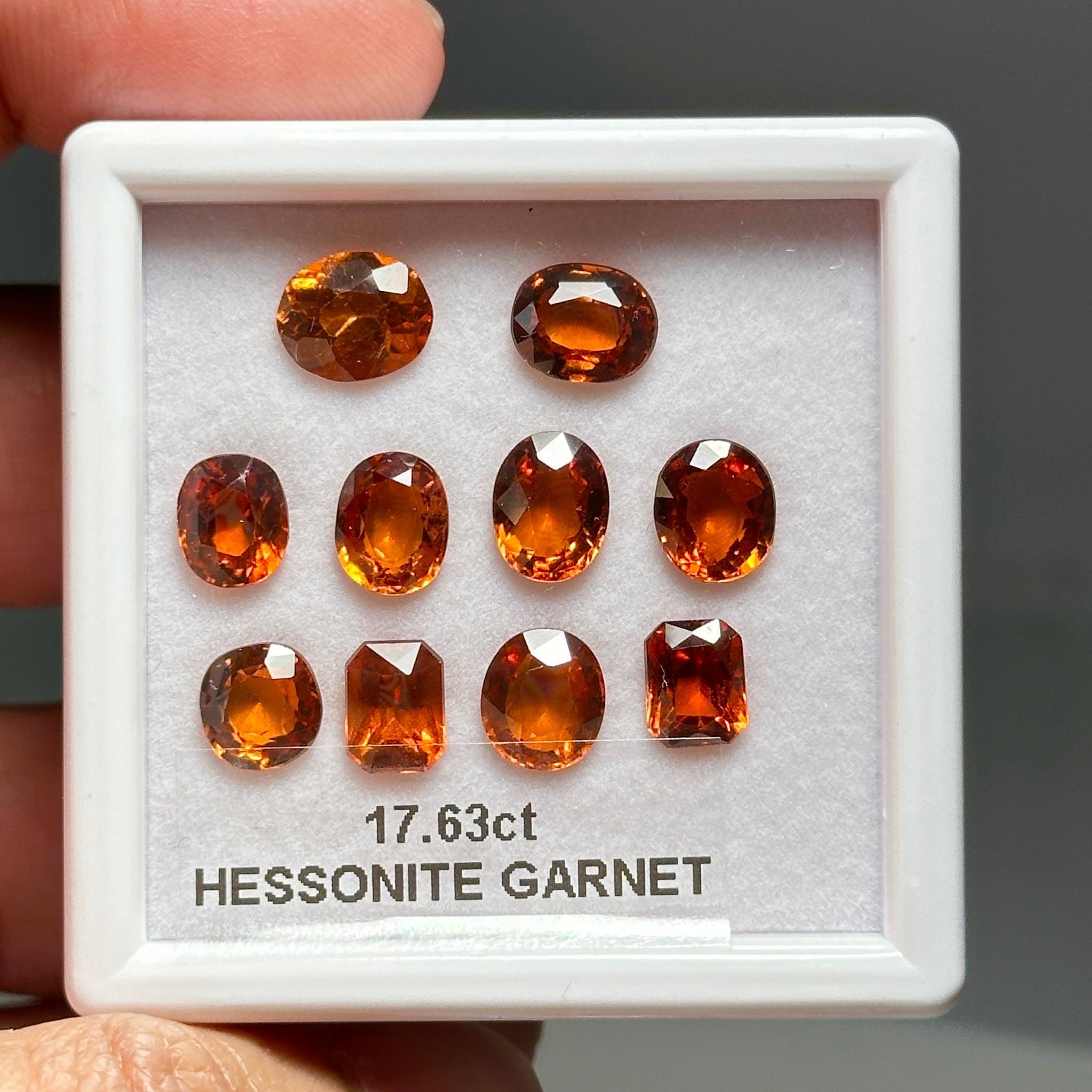 Hessonite Garnet Lot, 17.63ct, Untreated Unheated, native cut