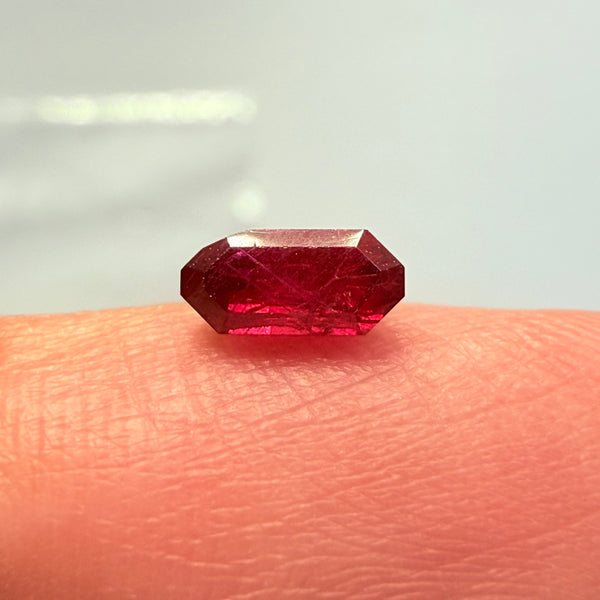 Ruby 0.88ct, Tanzania, Untreated Unheated. Native cut, large pavilion, great for a high setting