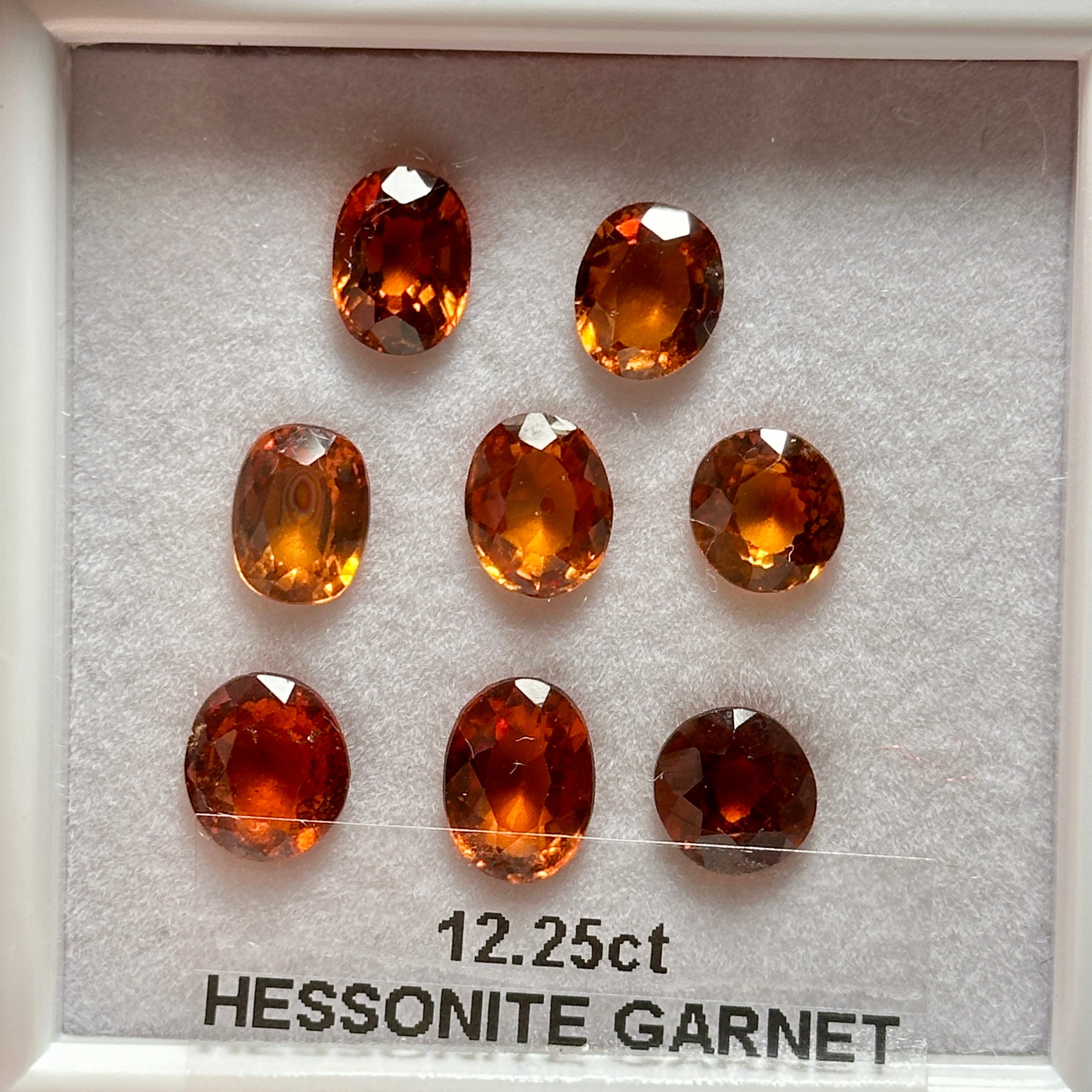 12.25ct Hessonite Garnet Lot, Untreated Unheated, native cut
