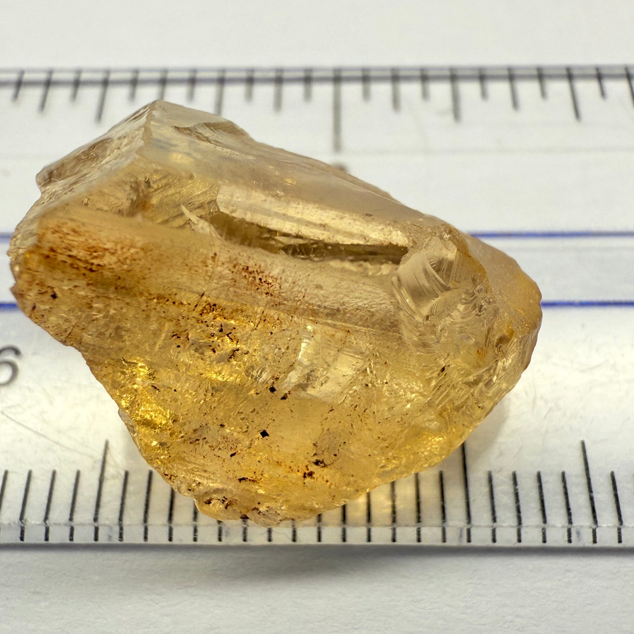 Citrine, 17.25ct, Zambia, Untreated Unheated, See shape, slight crack on skin going in 3mm at an angle behind the rough skin, rest is VVS-IF