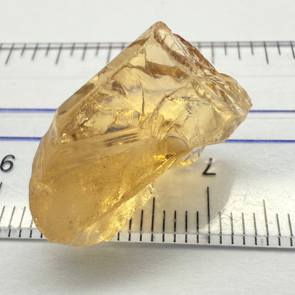 Citrine, 17.25ct, Zambia, Untreated Unheated, See shape, slight crack on skin going in 3mm at an angle behind the rough skin, rest is VVS-IF