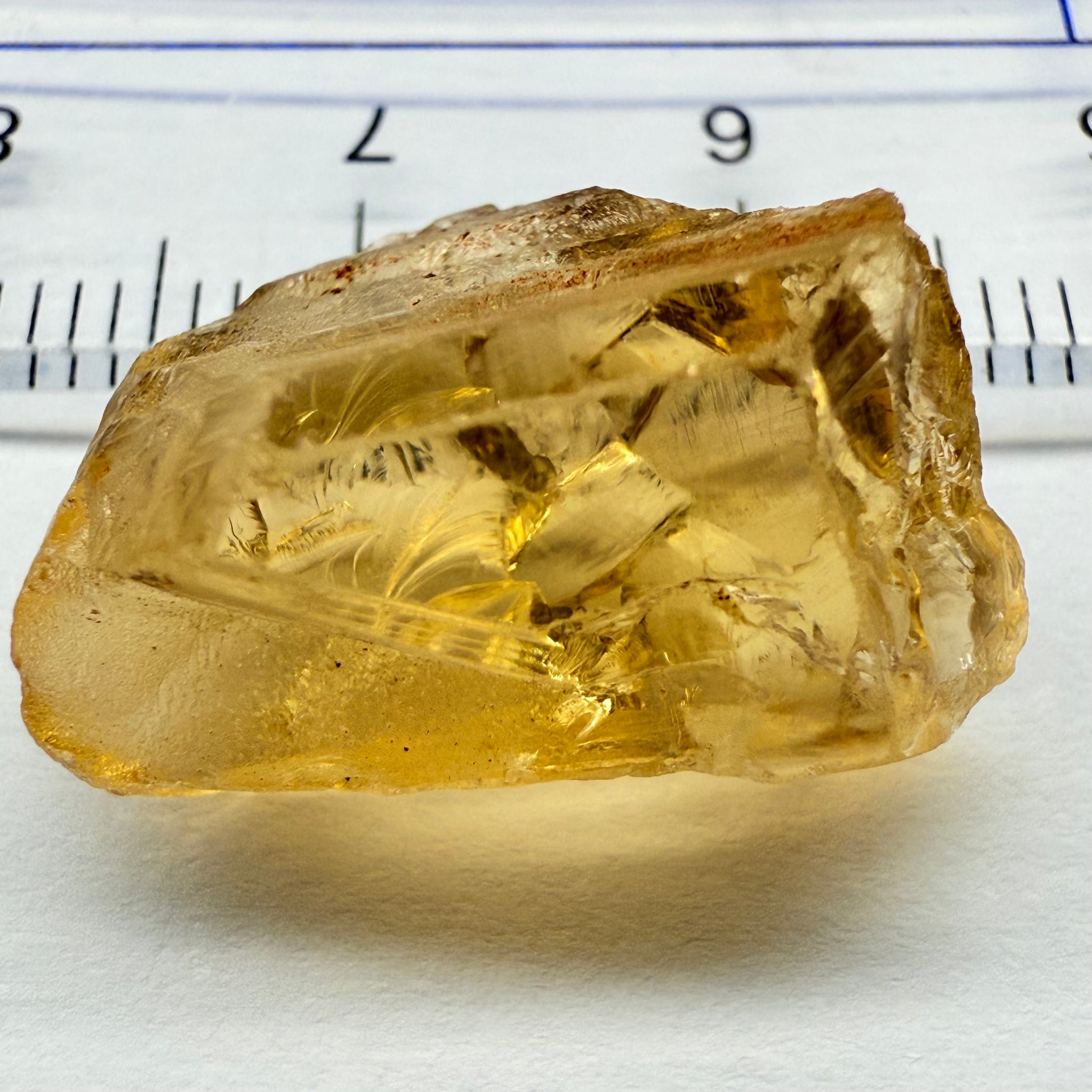 Citrine, 17.25ct, Zambia, Untreated Unheated, See shape, slight crack on skin going in 3mm at an angle behind the rough skin, rest is VVS-IF