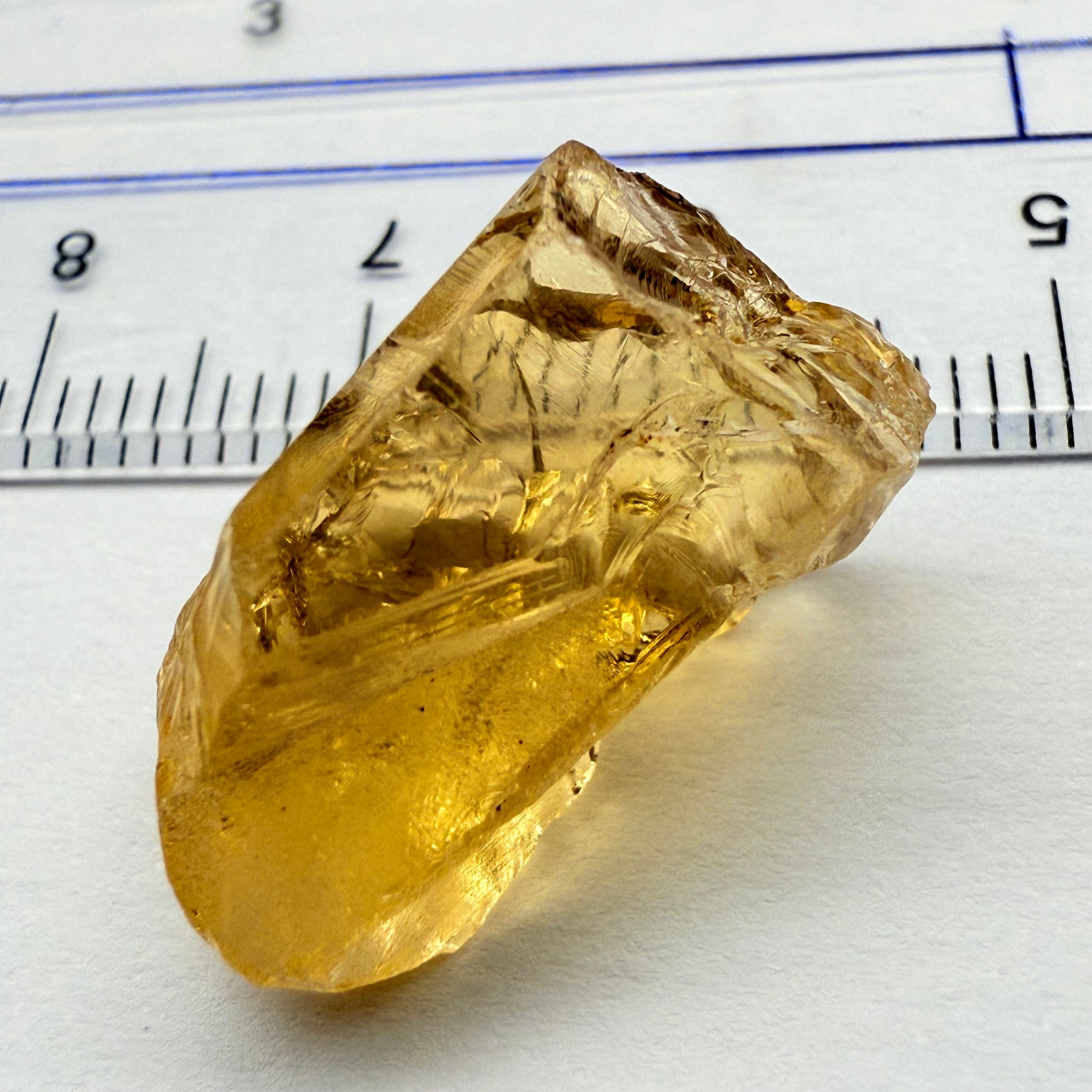 Citrine, 17.25ct, Zambia, Untreated Unheated, See shape, slight crack on skin going in 3mm at an angle behind the rough skin, rest is VVS-IF