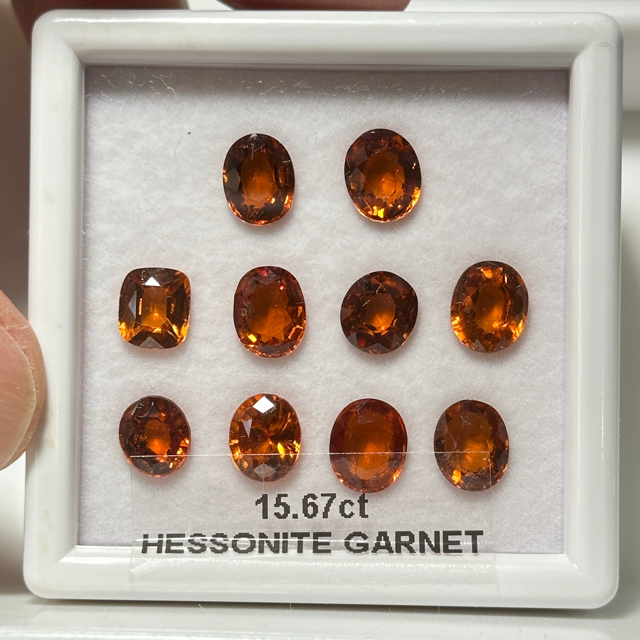 Hessonite Garnet Lot, 15.67ct, Untreated Unheated, native cut