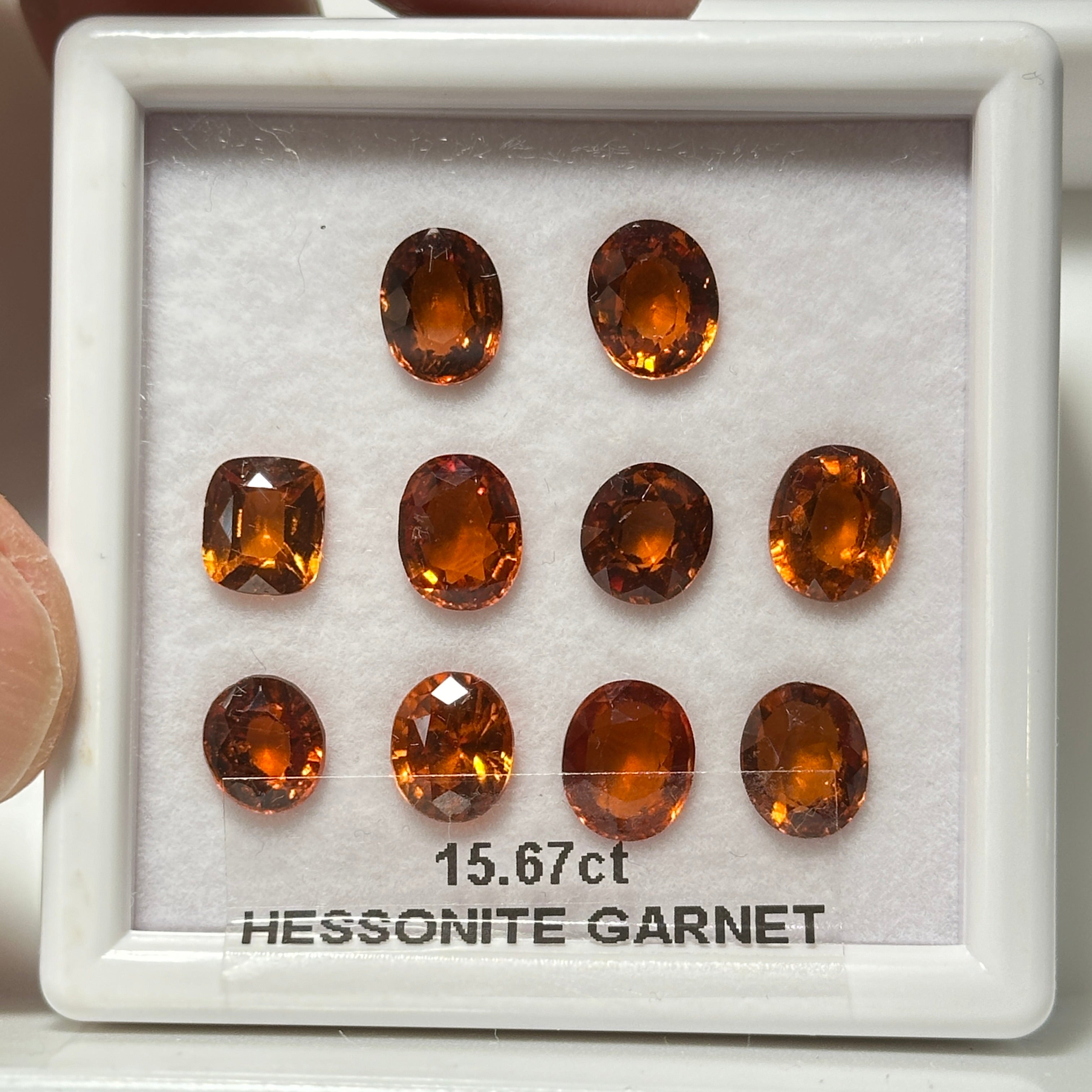 15.67ct Hessonite Garnet Lot, Untreated Unheated, native cut