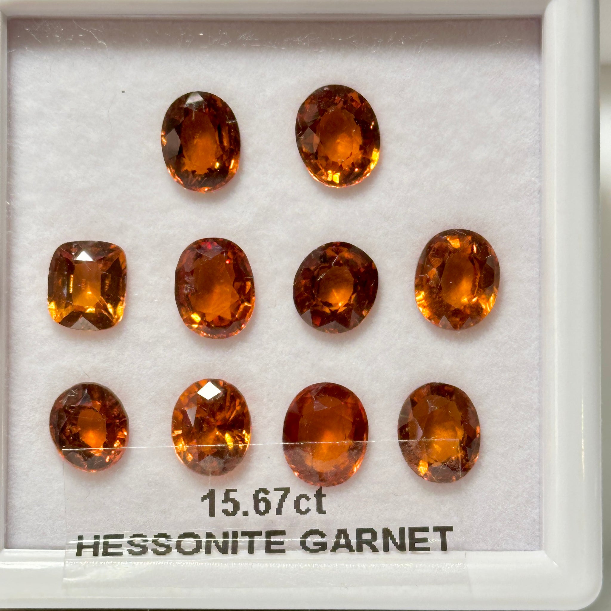 Hessonite Garnet Lot, 15.67ct, Untreated Unheated, native cut