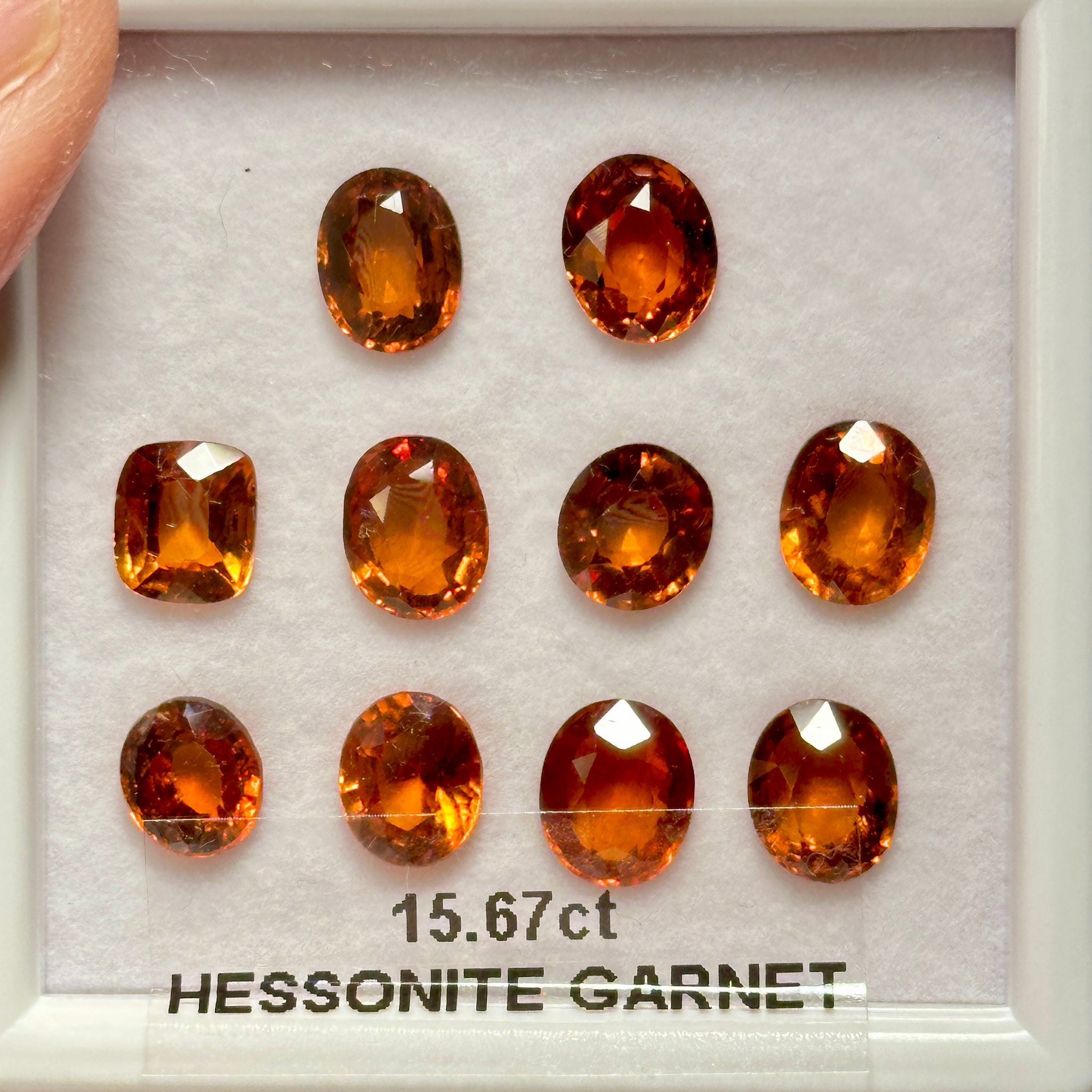 Hessonite Garnet Lot, 15.67ct, Untreated Unheated, native cut