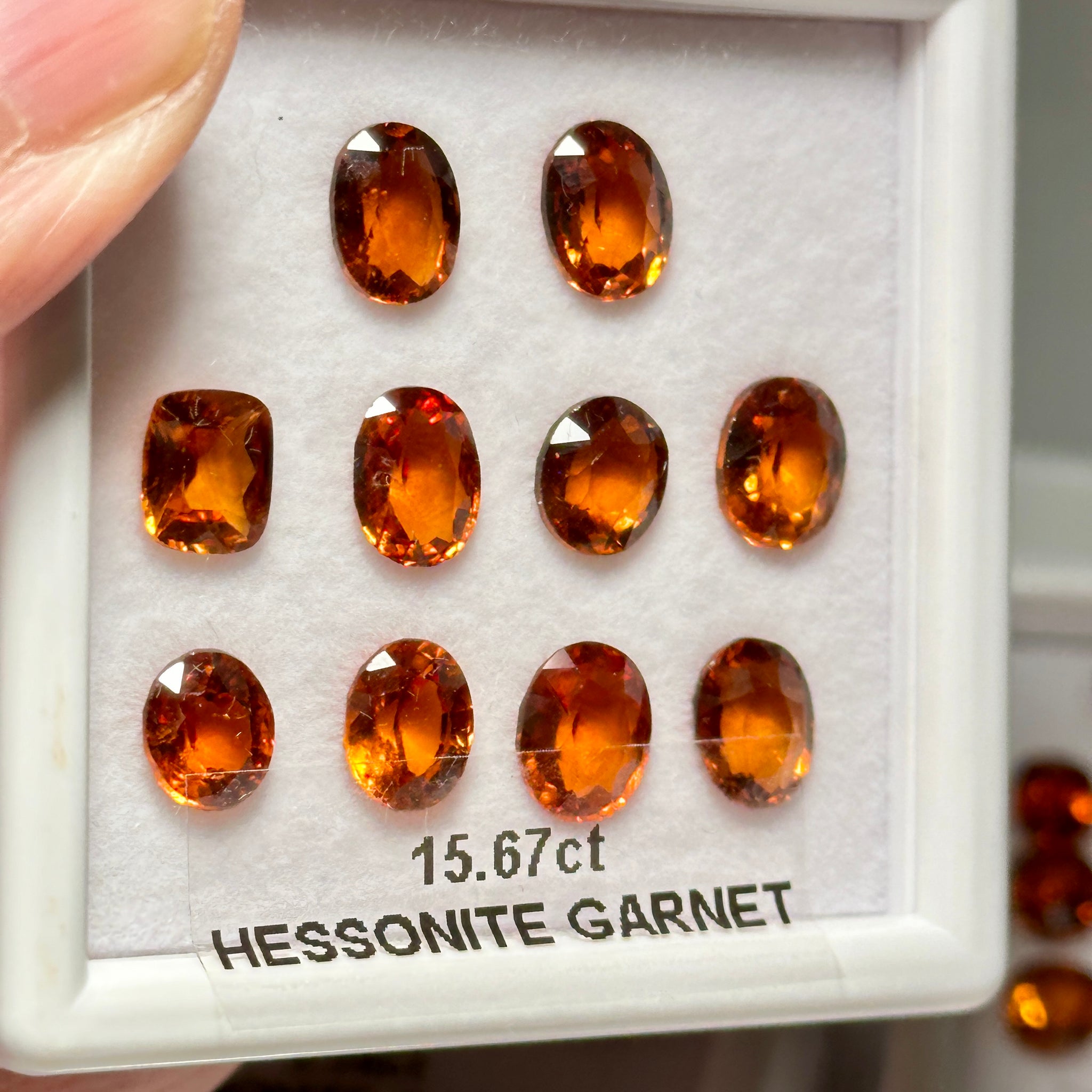 Hessonite Garnet Lot, 15.67ct, Untreated Unheated, native cut
