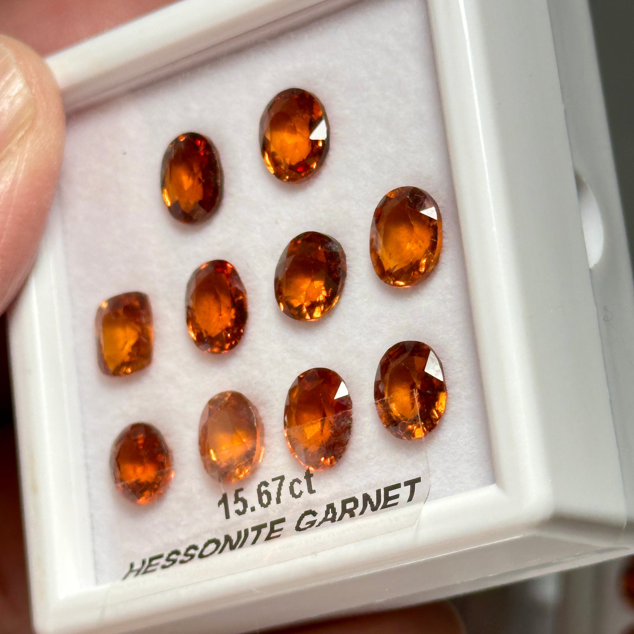 Hessonite Garnet Lot, 15.67ct, Untreated Unheated, native cut