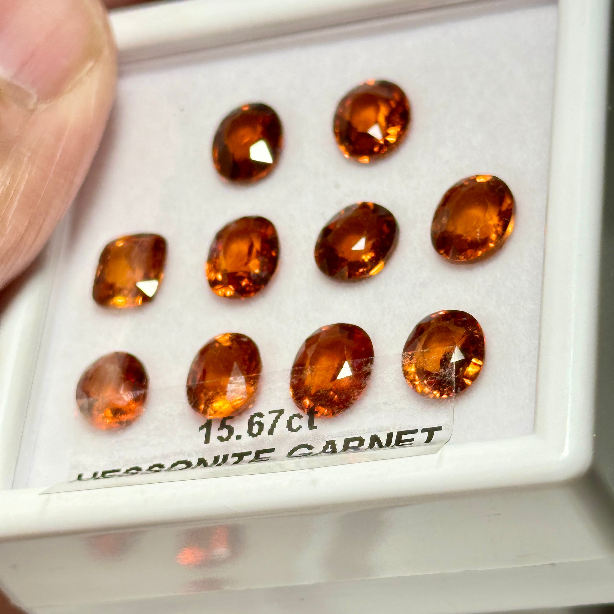 Hessonite Garnet Lot, 15.67ct, Untreated Unheated, native cut