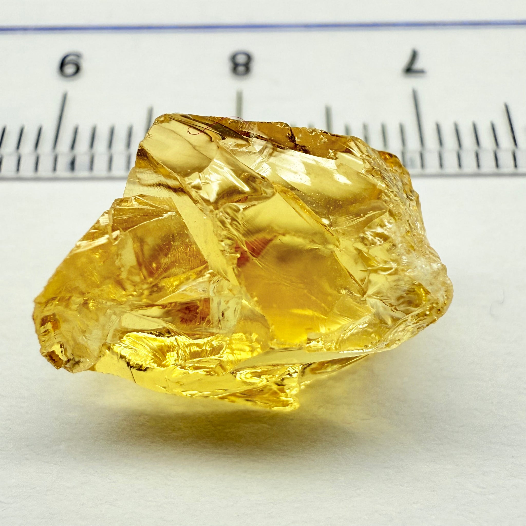 Citrine, 12.28ct, Zambia, Untreated Unheated, slight crack right on the outside corner, VVS-IF