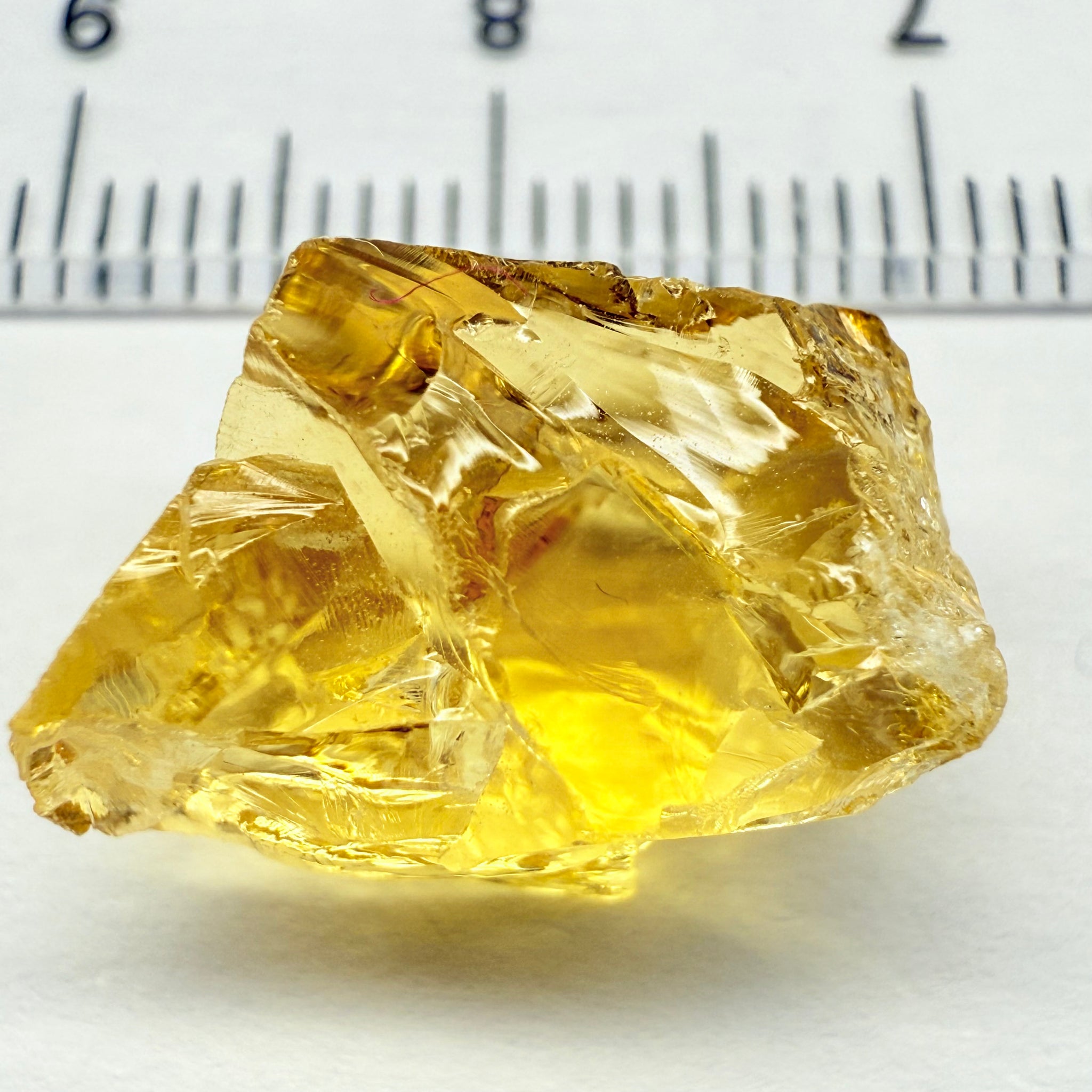 Citrine, 12.28ct, Zambia, Untreated Unheated, slight crack right on the outside corner, VVS-IF