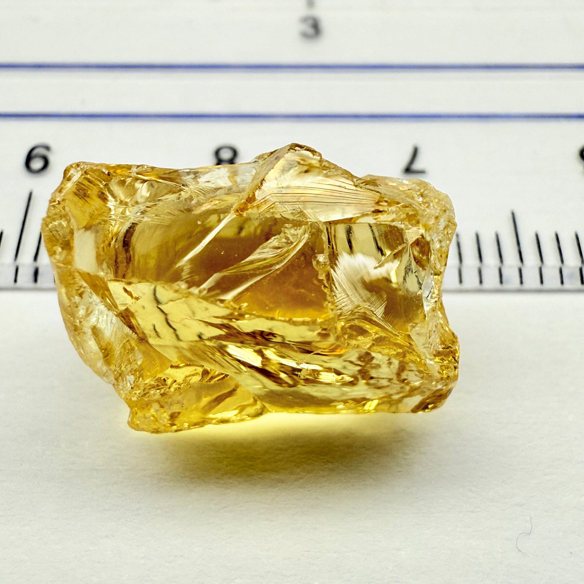 Citrine, 12.28ct, Zambia, Untreated Unheated, slight crack right on the outside corner, VVS-IF