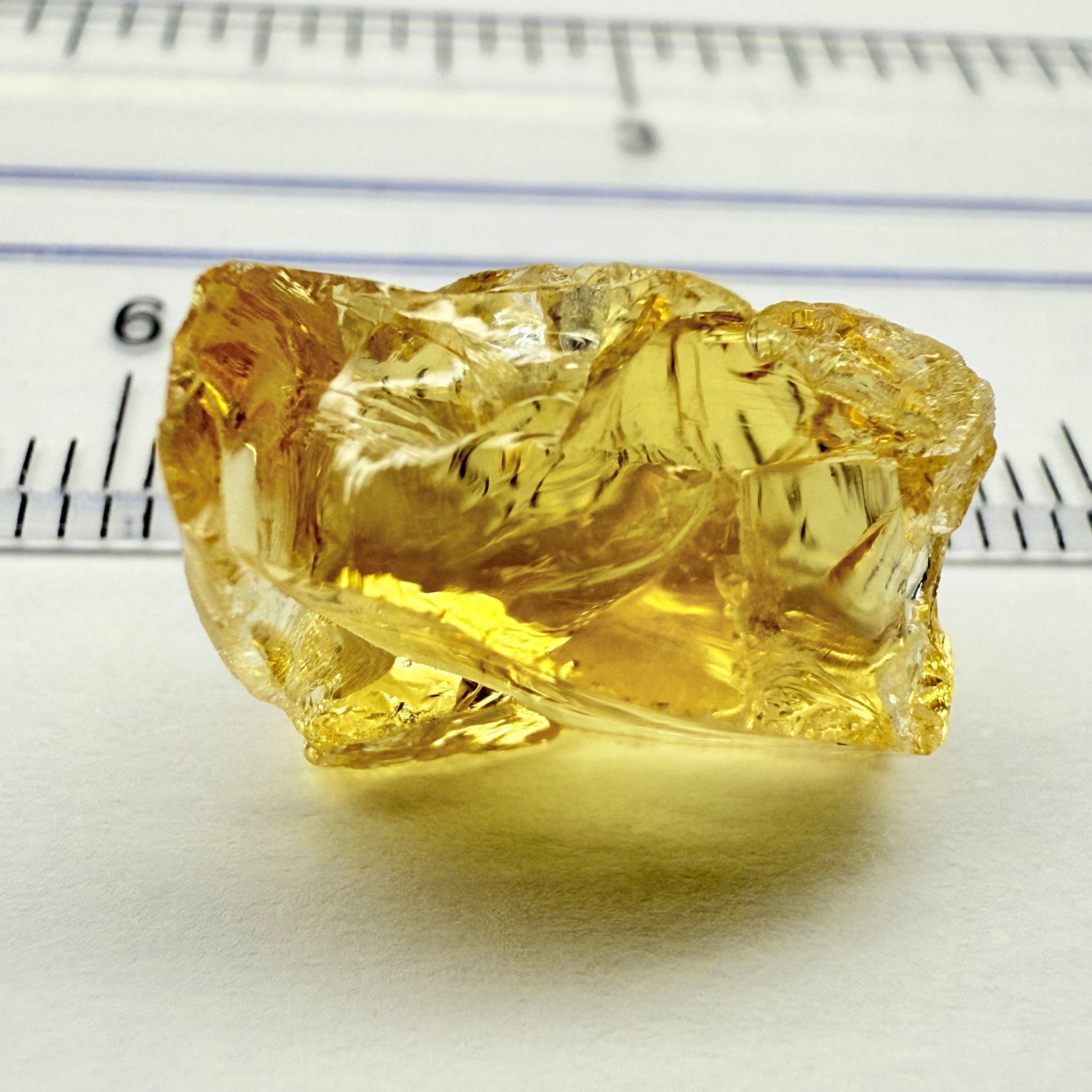 Citrine, 12.28ct, Zambia, Untreated Unheated, slight crack right on the outside corner, VVS-IF