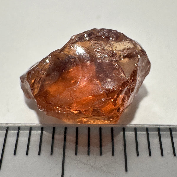 5.90ct Malaya Garnet, Untreated Unheated. Fingerprint inclusion right in the center