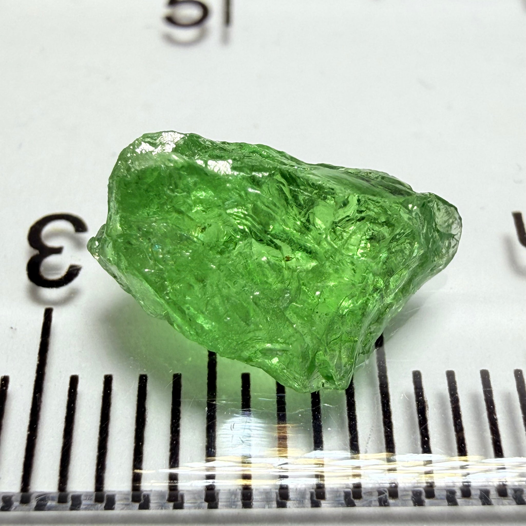 Tsavorite Garnet, 2.64ct, Tanzania, Untreated Unheated. Heavily veiled, you can facet this and great for setting as is in jewellery too