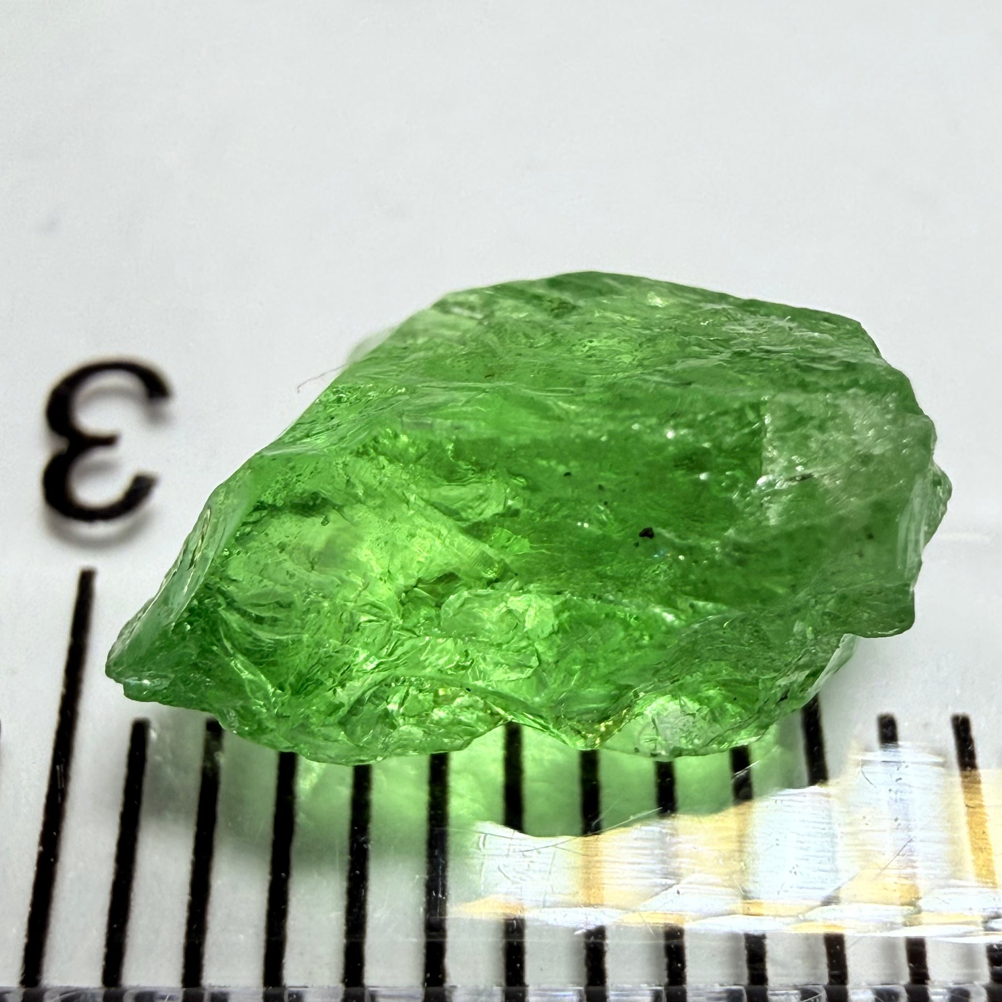 Tsavorite Garnet, 2.64ct, Tanzania, Untreated Unheated. Heavily veiled, you can facet this and great for setting as is in jewellery too