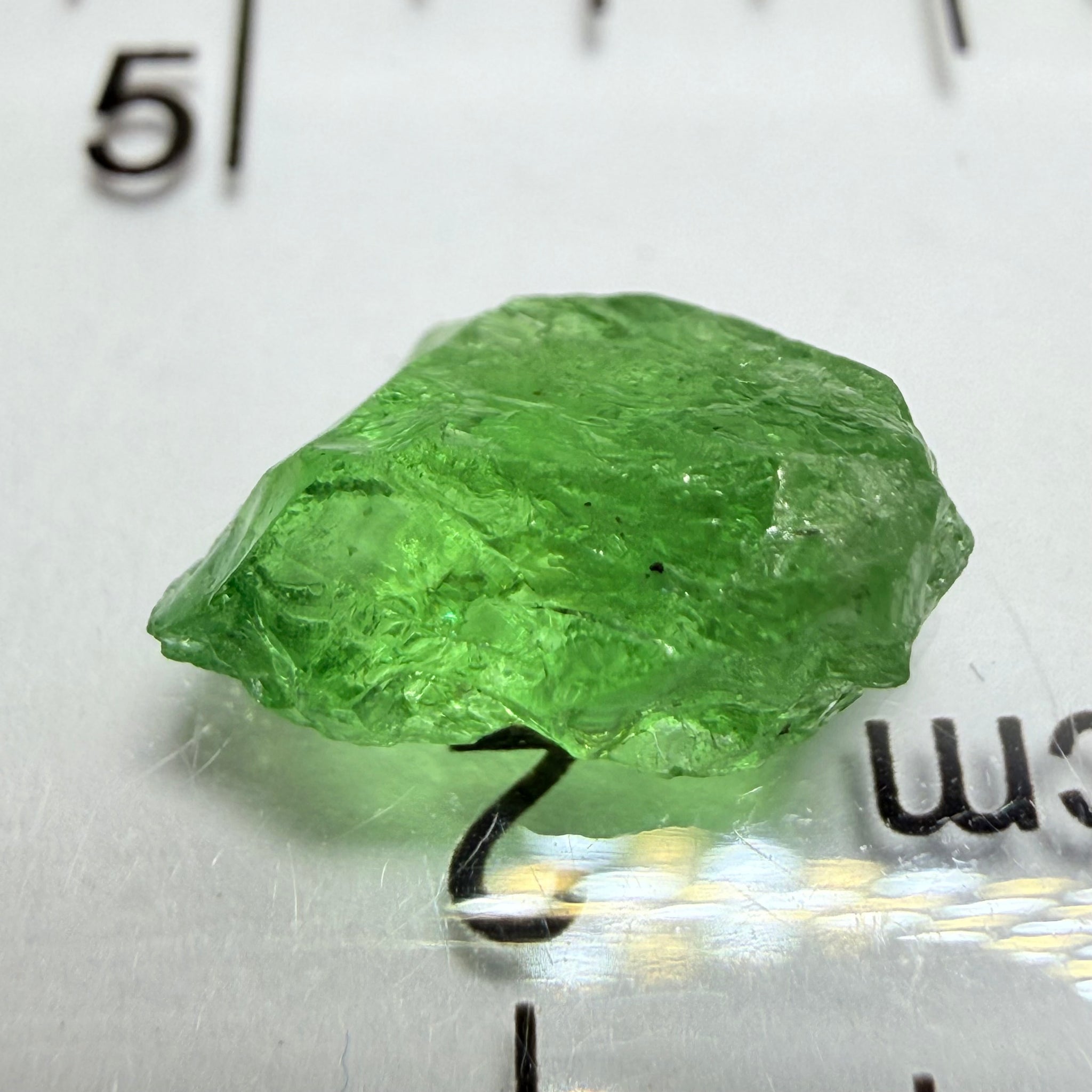 Tsavorite Garnet, 2.64ct, Tanzania, Untreated Unheated. Heavily veiled, you can facet this and great for setting as is in jewellery too