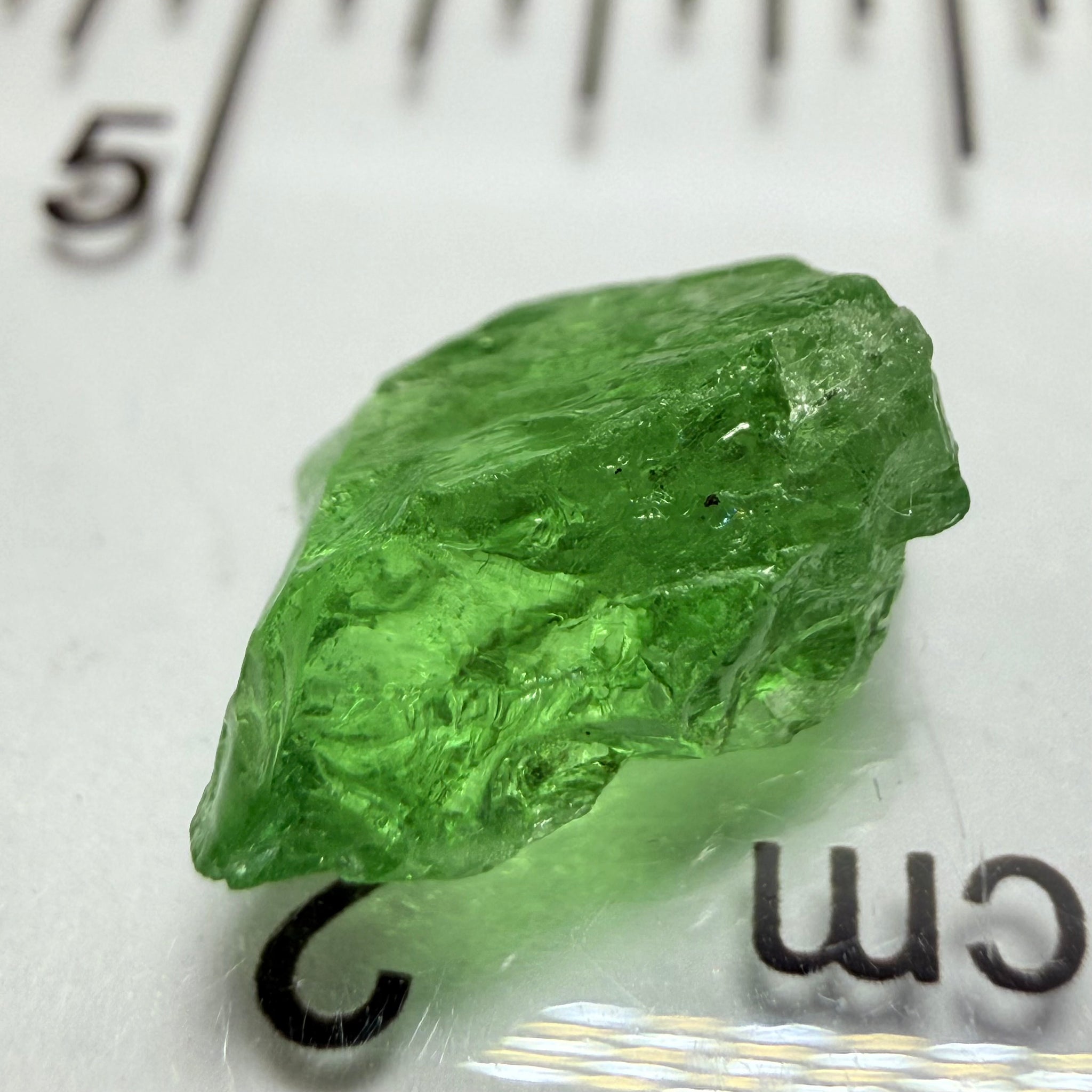 Tsavorite Garnet, 2.64ct, Tanzania, Untreated Unheated. Heavily veiled, you can facet this and great for setting as is in jewellery too