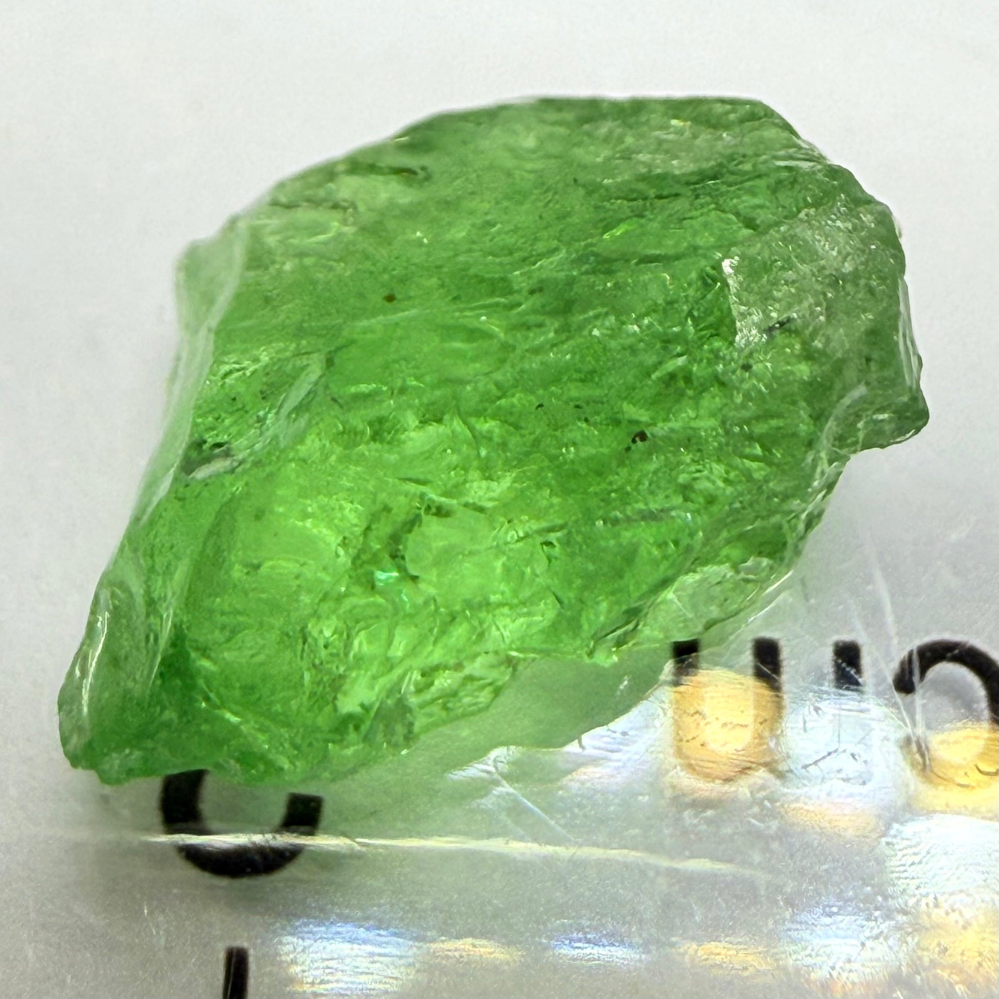 Tsavorite Garnet, 2.64ct, Tanzania, Untreated Unheated. Heavily veiled, you can facet this and great for setting as is in jewellery too