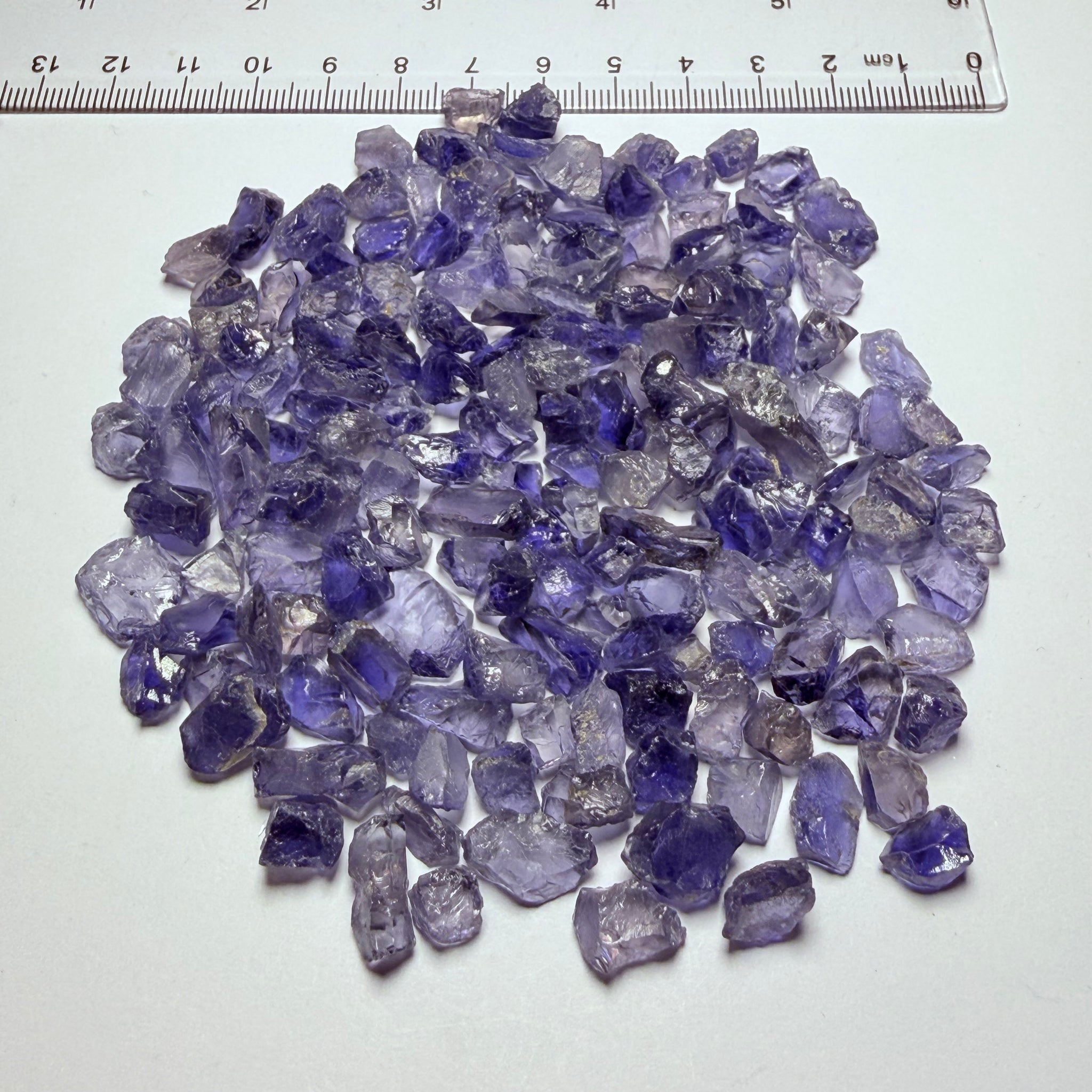 Iolite Lot, 64.70gm / 323.50ct, Babati, Tanzania, Untreated Unheated, 2.20ct average. Most are eye clean and better, a few have inclusions, many flat shapes