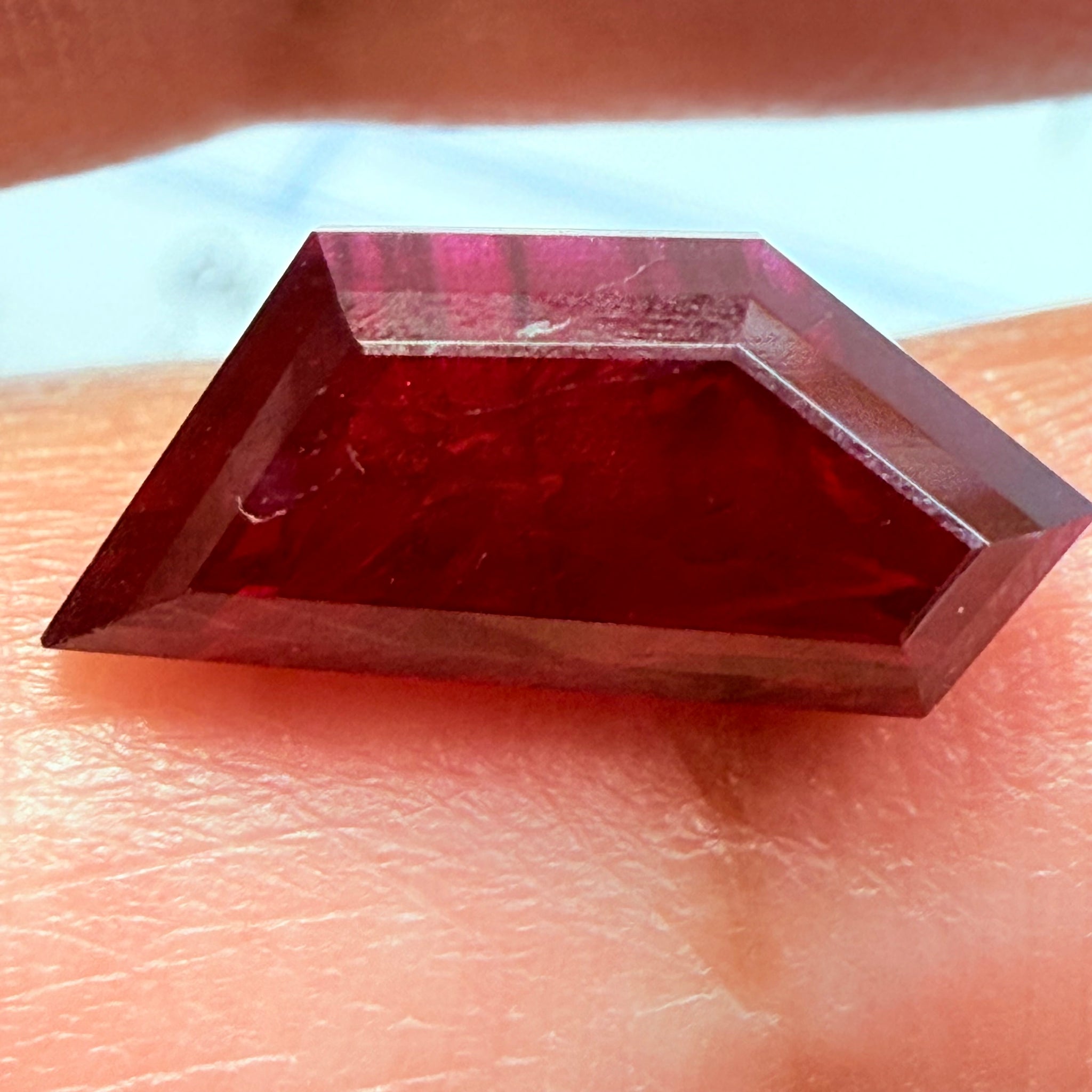 Ruby 3.16ct, Tanzania, Untreated Unheated. Fancy Freeform Cut