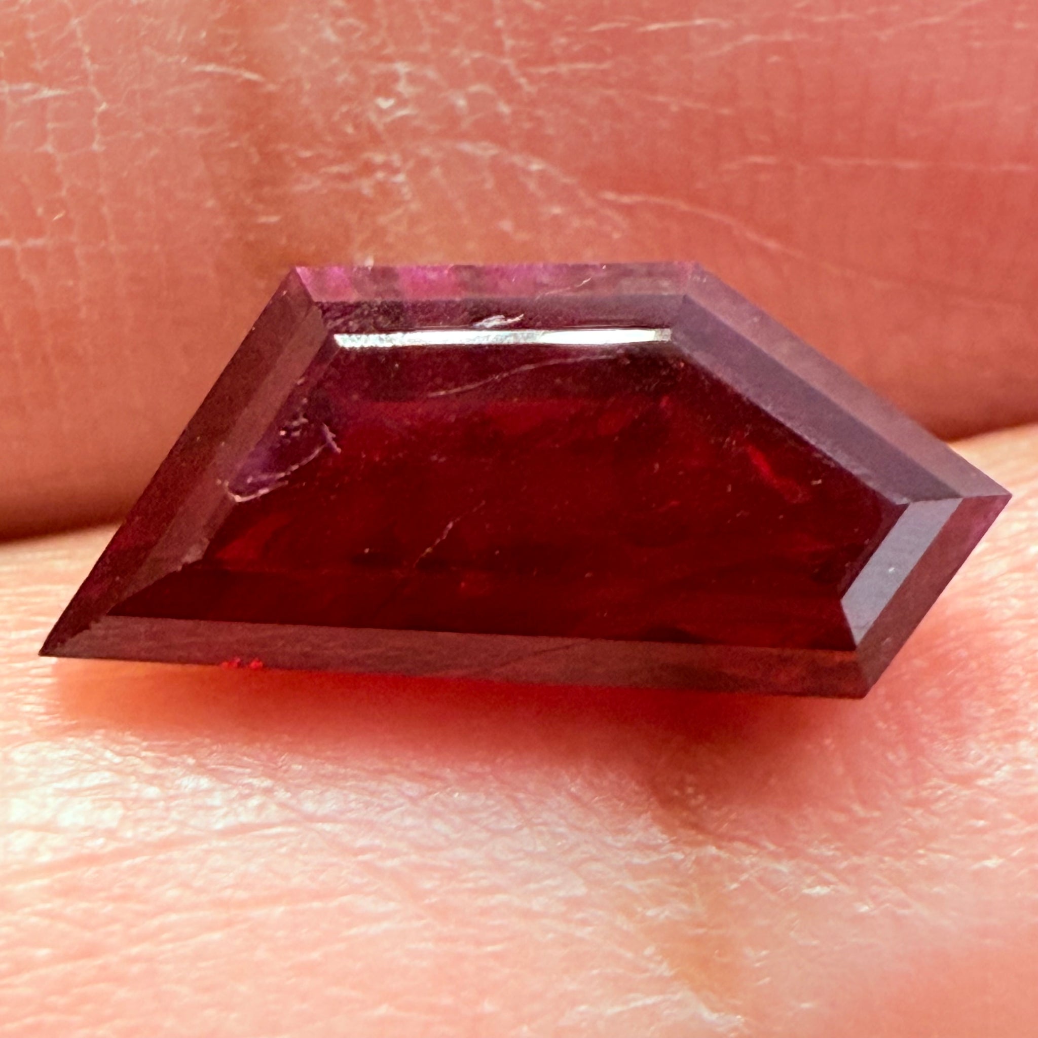 Ruby 3.16ct, Tanzania, Untreated Unheated. Fancy Freeform Cut