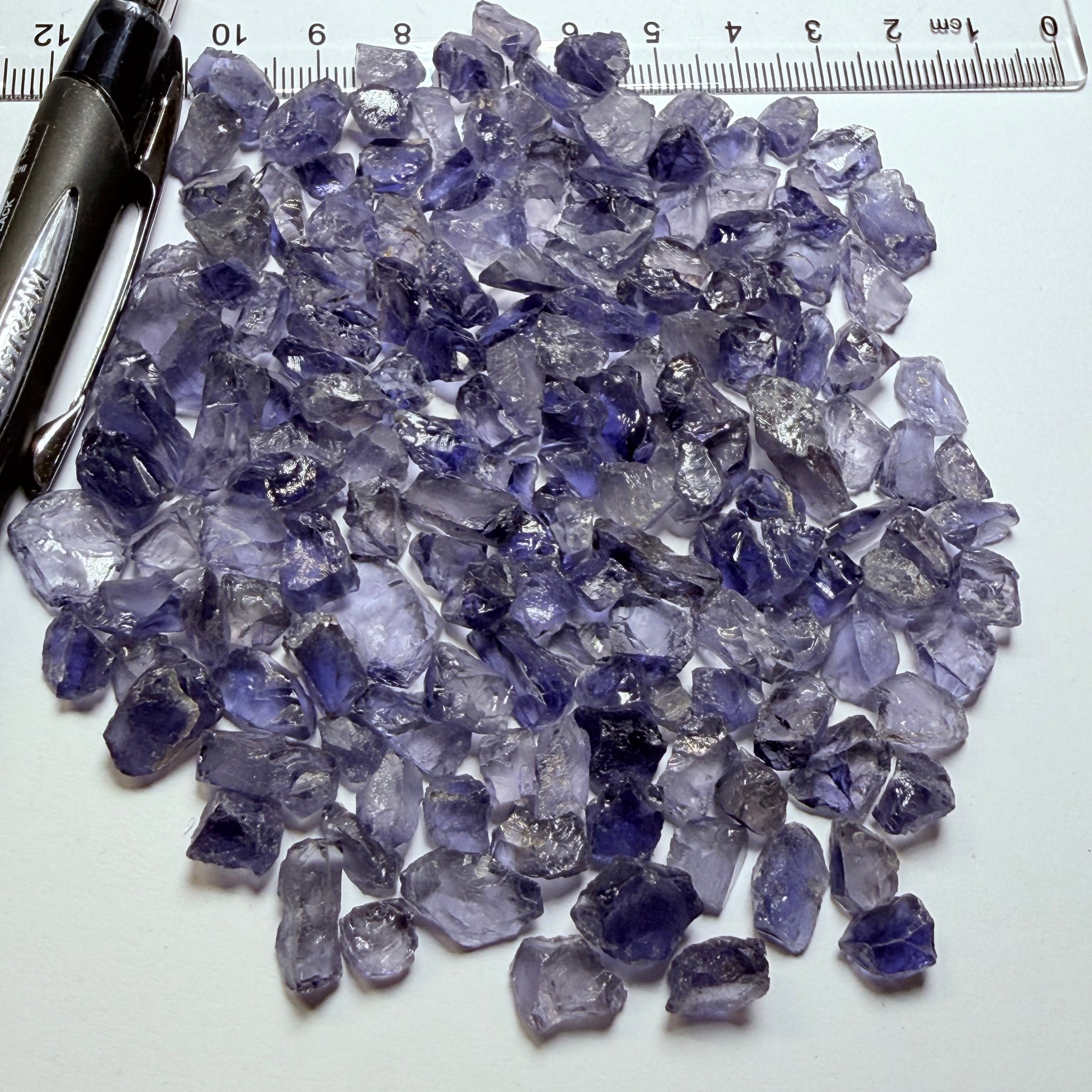 Iolite Lot, 64.70gm / 323.50ct, Babati, Tanzania, Untreated Unheated, 2.20ct average. Most are eye clean and better, a few have inclusions, many flat shapes