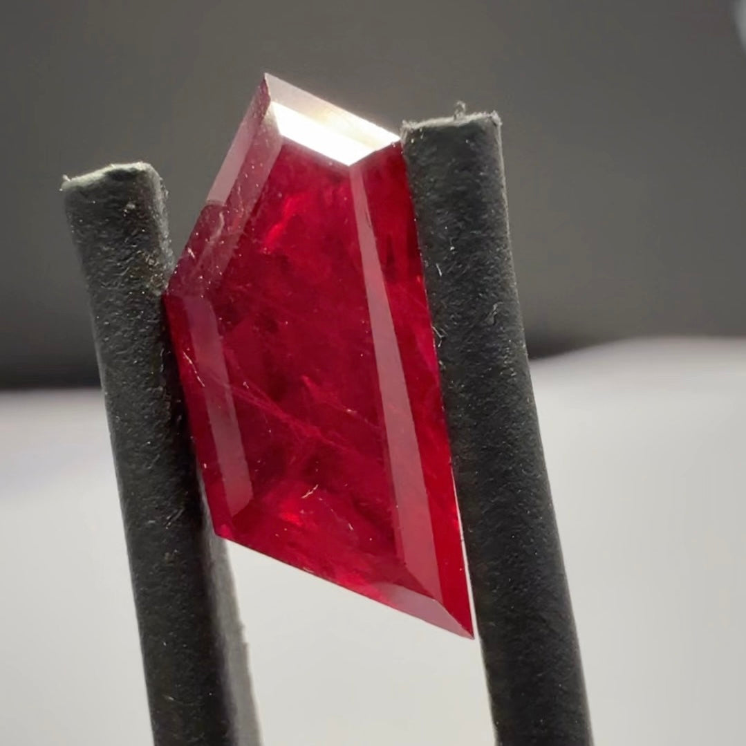 Ruby 3.16ct, Tanzania, Untreated Unheated. Fancy Freeform Cut