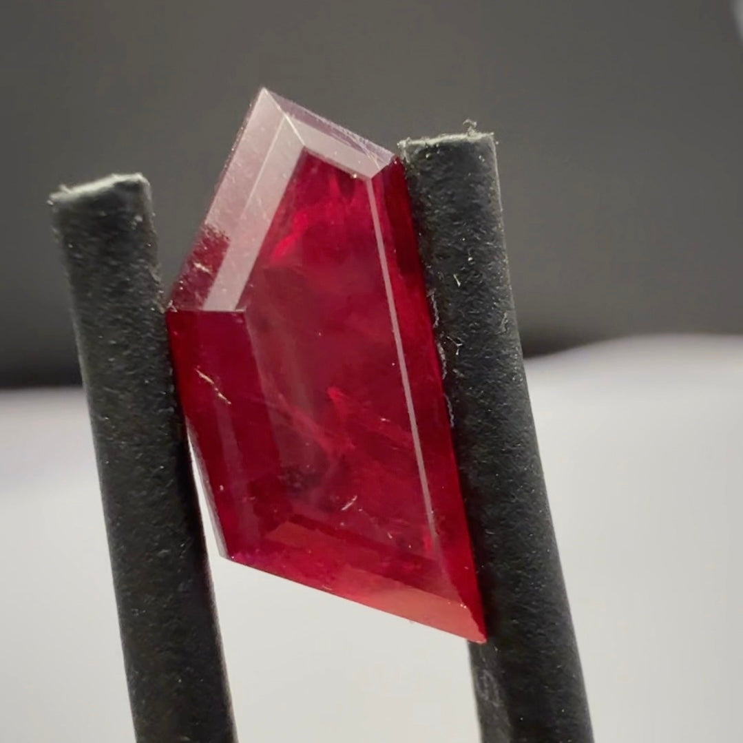 Ruby 3.16ct, Tanzania, Untreated Unheated. Fancy Freeform Cut