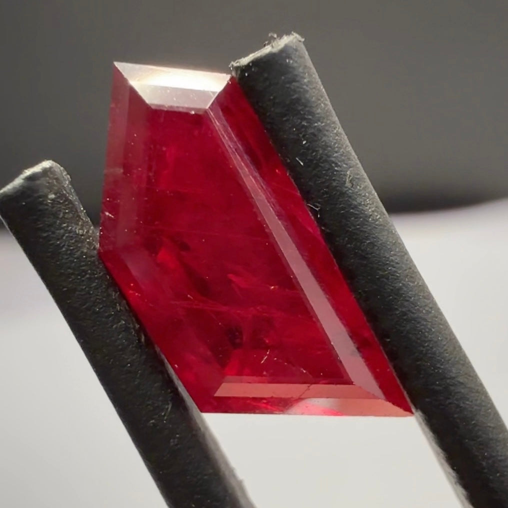 Ruby 3.16ct, Tanzania, Untreated Unheated. Fancy Freeform Cut