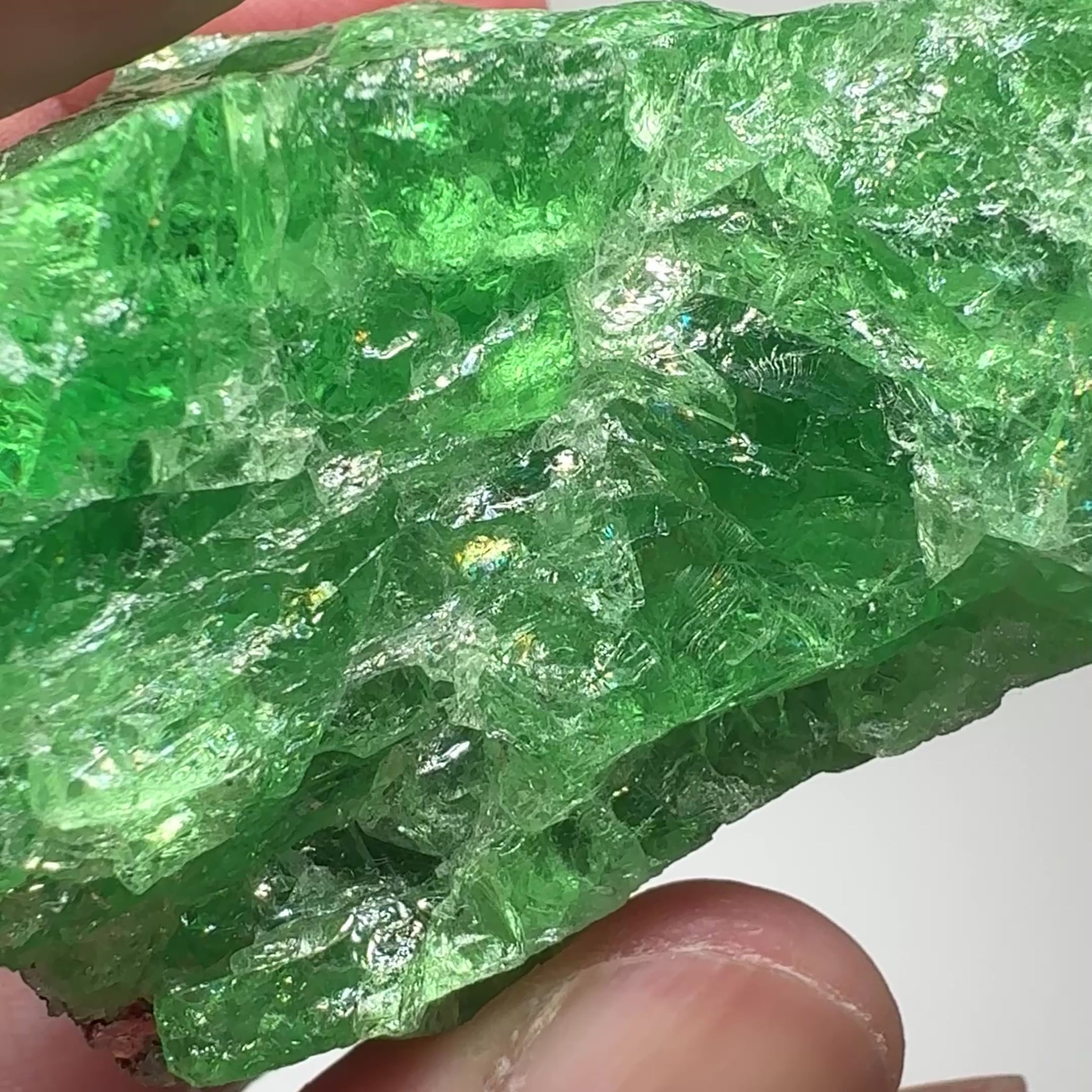 Tsavorite Garnet, 712.50ct / 142.50gm, Olemushuku, Tanzania, Untreated Unheated, a superbly rare piece with faceting portions all round, to be cobbed by a professional, or kept as an investment, see videos