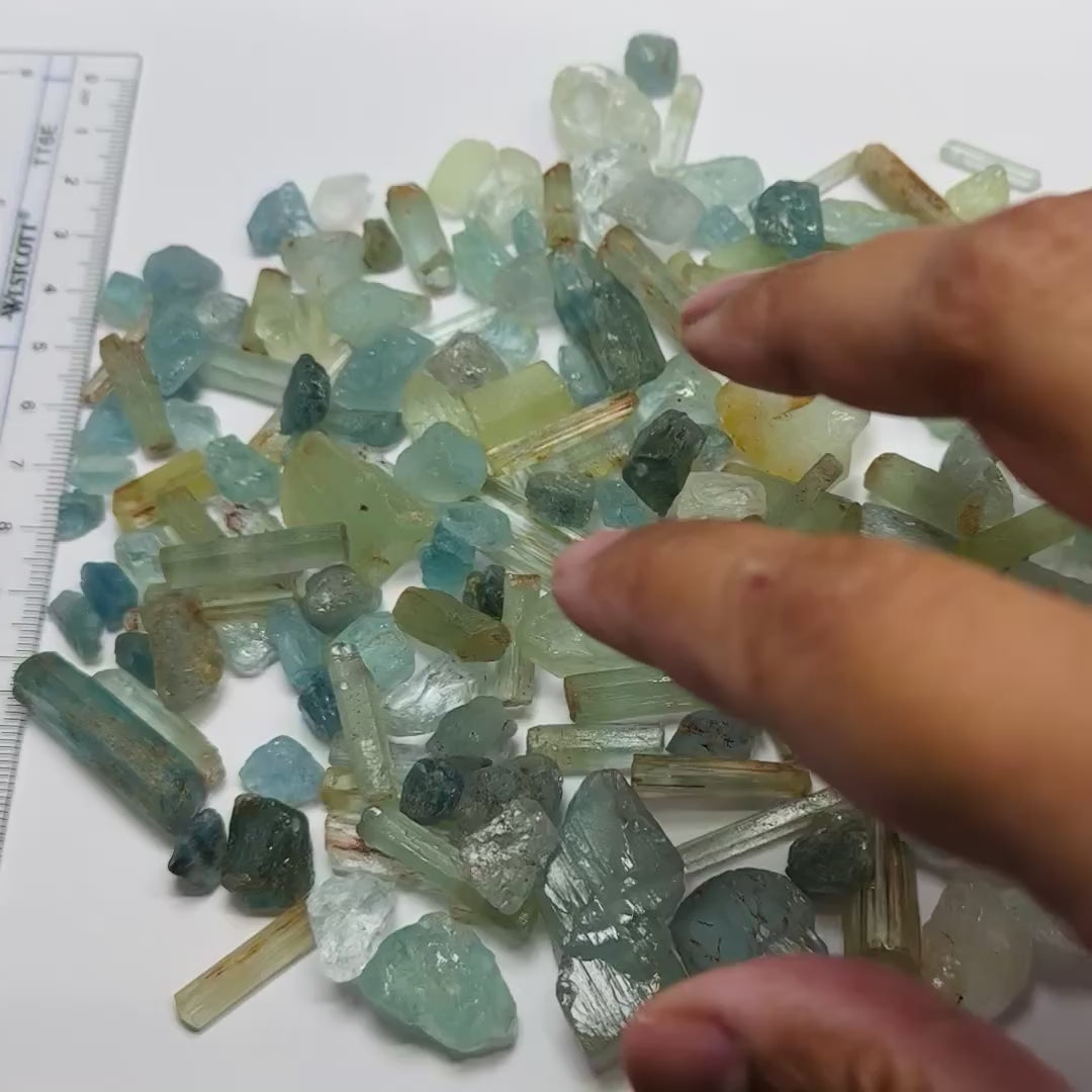 Aquamarine Lot,  261.430gm / 1307.16ct, Songea, Tanzania, Untreated Unheated, Mixed Grade Lot